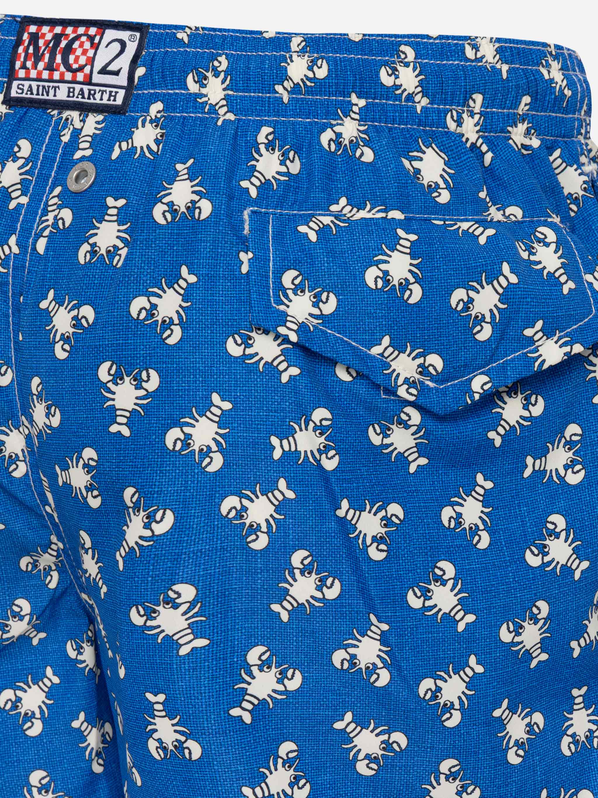 Jean Lighting lightweight fabric swim shorts with lobster print - Image 3