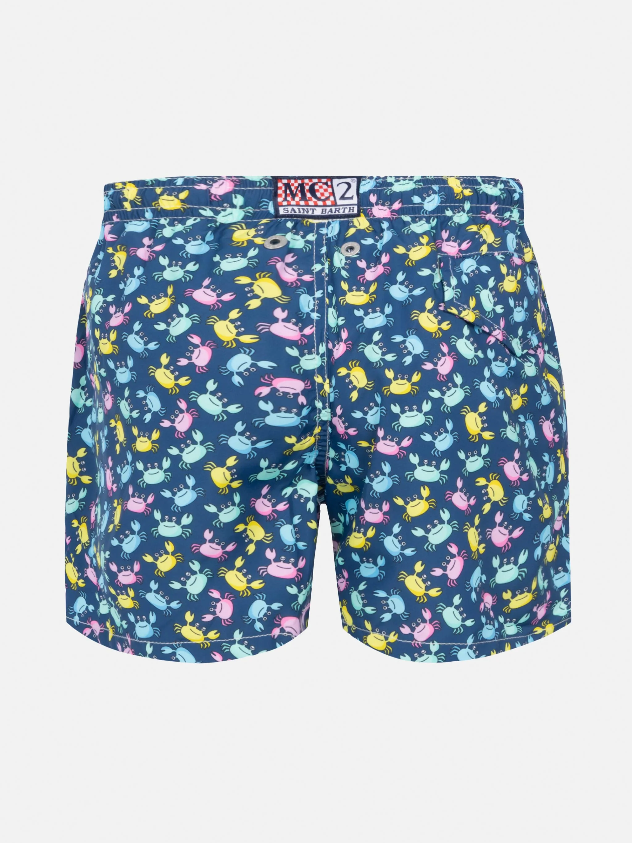 Jean Lighting lightweight fabric swim shorts with multicolor crab print - Image 2