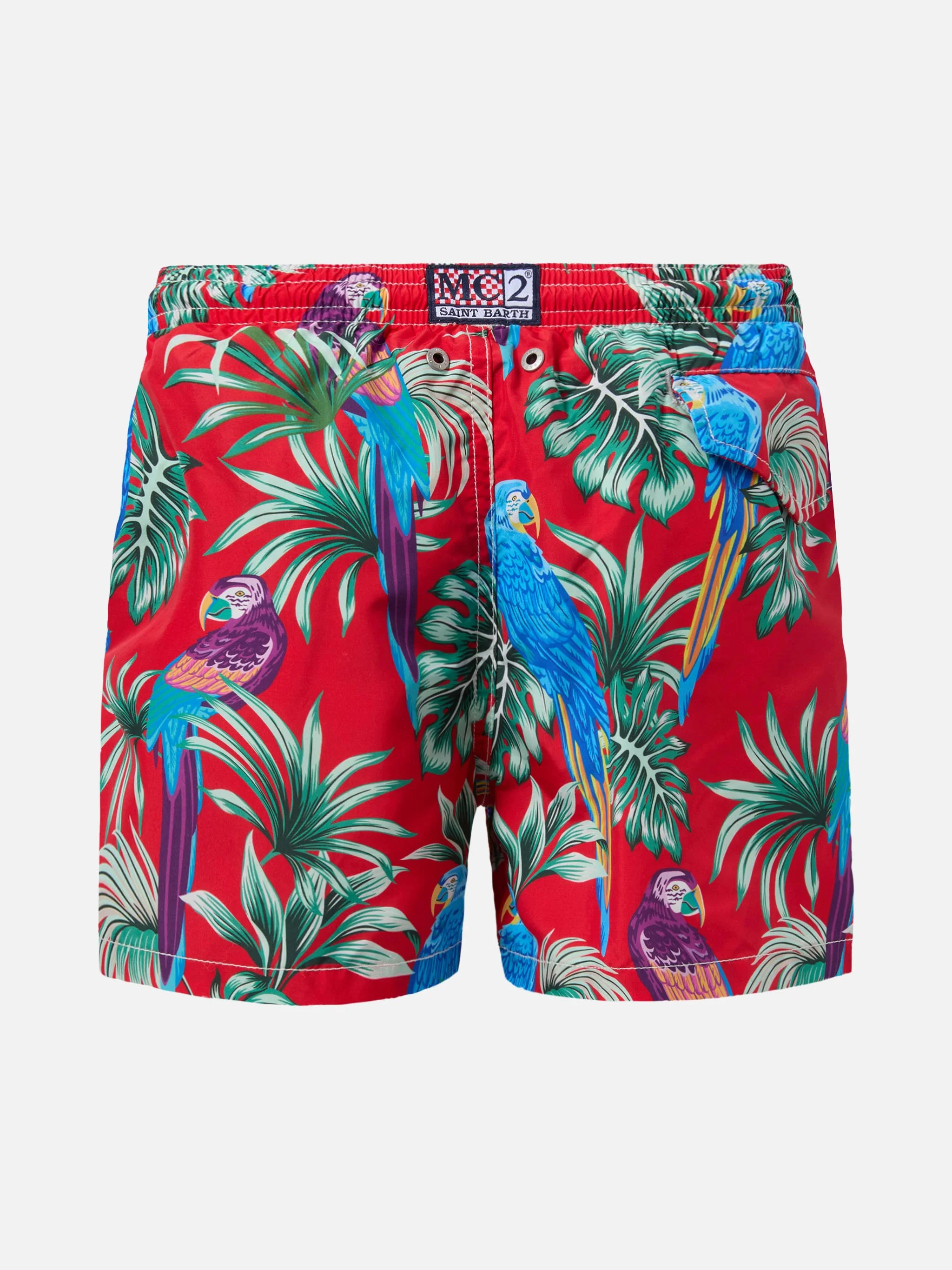 Jean Lighting lightweight fabric swim shorts with parrot print - Image 2