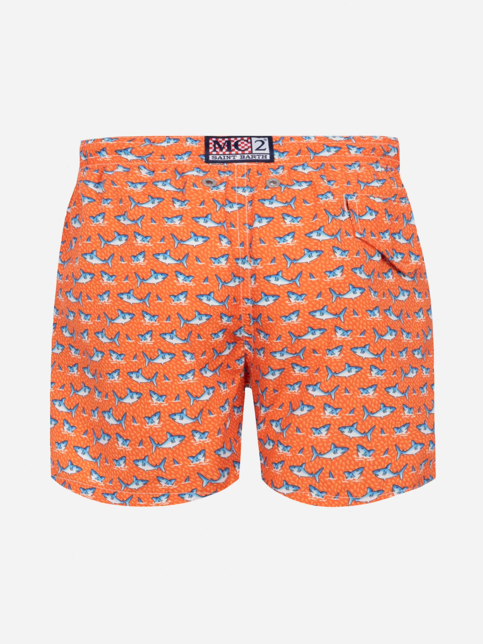 Jean Lighting lightweight fabric swim shorts with shark print - Image 2
