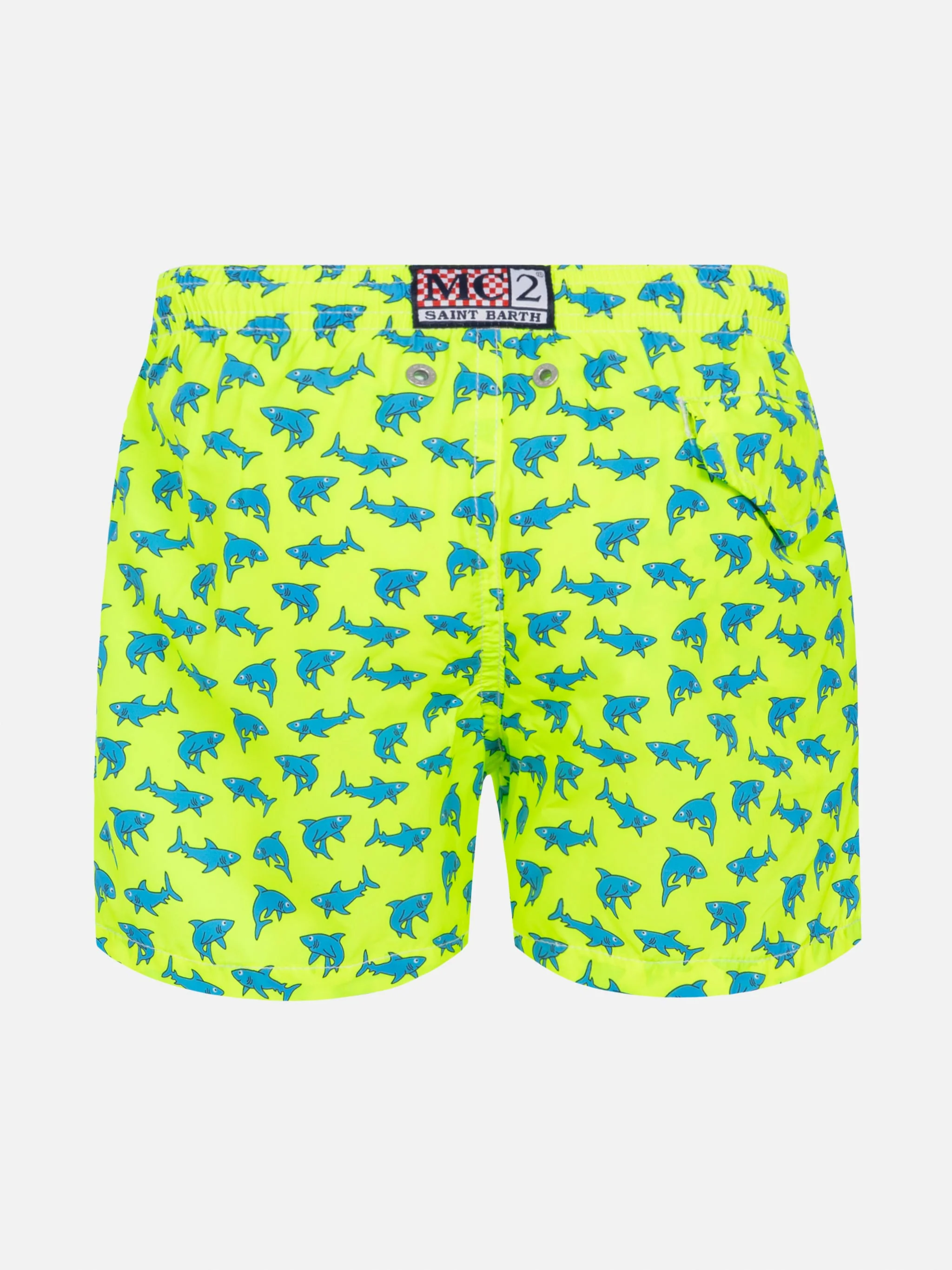 Jean Lighting lightweight fabric swim shorts with shark print - Image 2