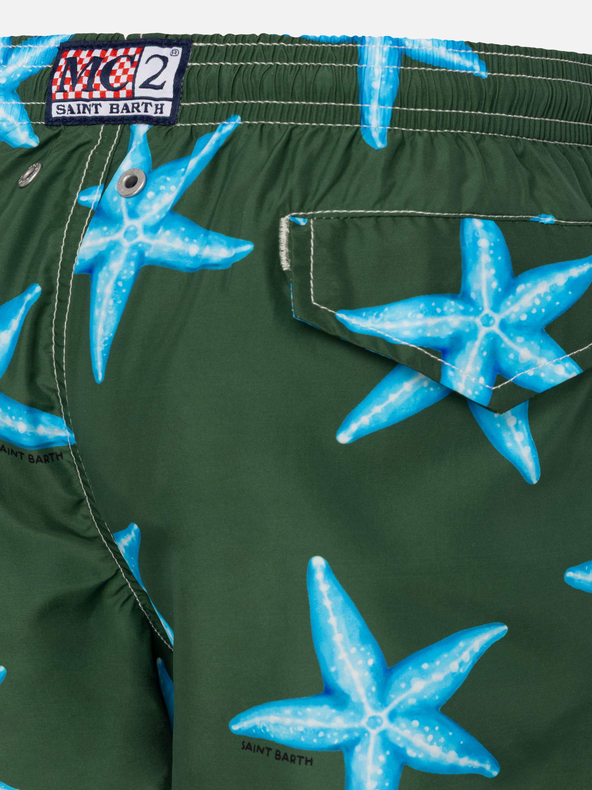 Jean Lighting lightweight fabric swim shorts with starfish print - Image 3