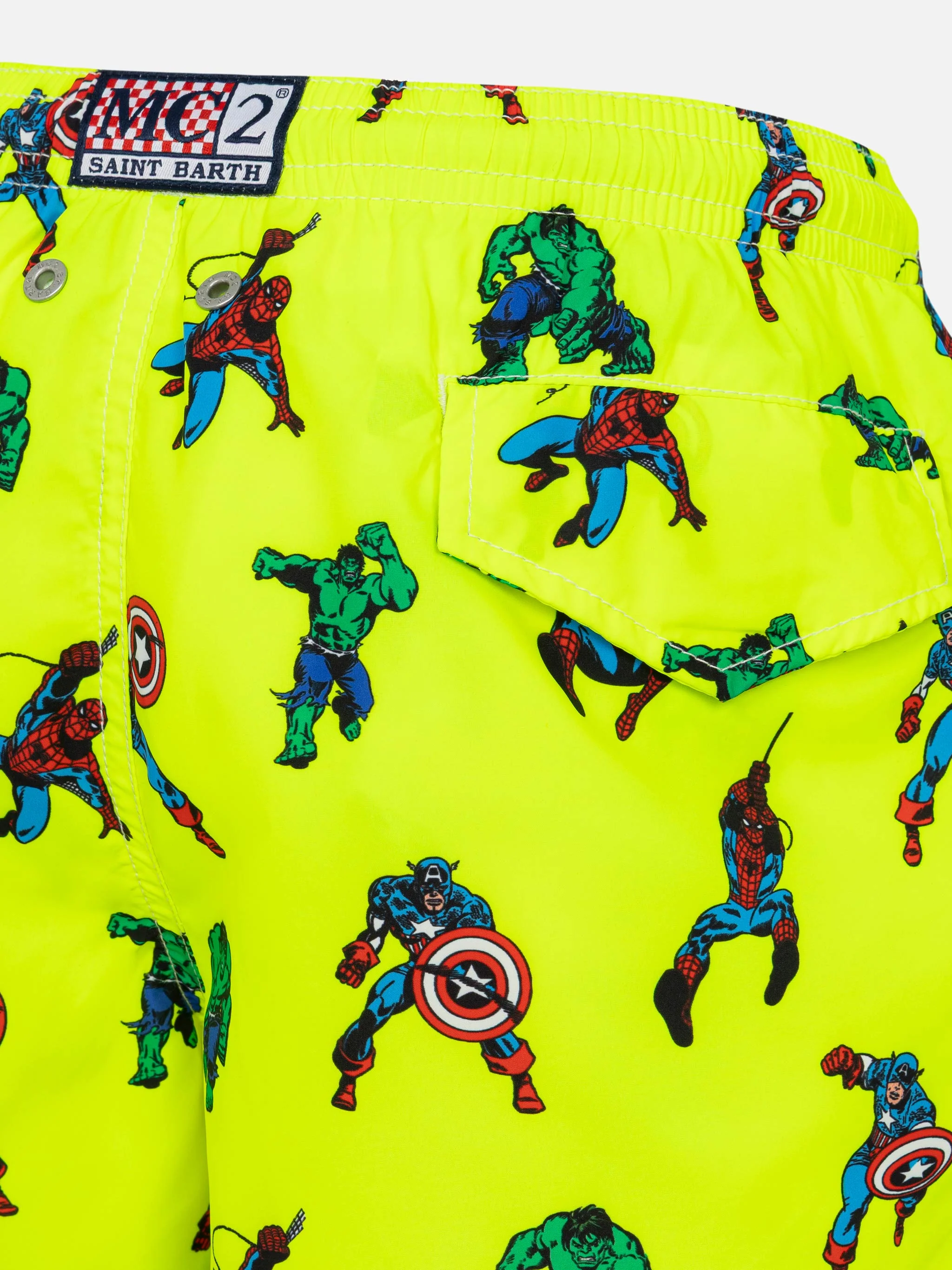 Jean Lighting lightweight fabric swim shorts with Super Heroes print | MARVEL SPECIAL EDITION - Image 3