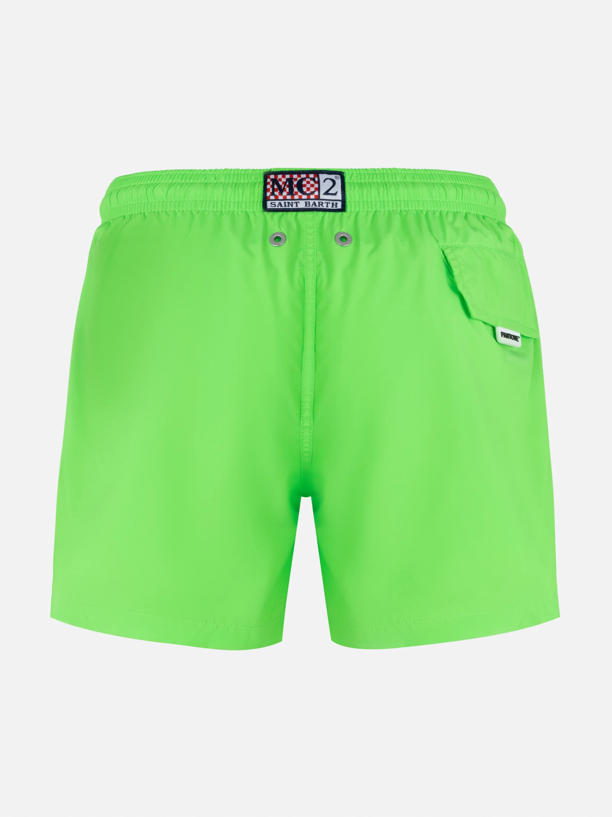 Jean Lighting Pantone lightweight fluo green swim shorts  | PANTONE® SPECIAL EDITION - Image 2