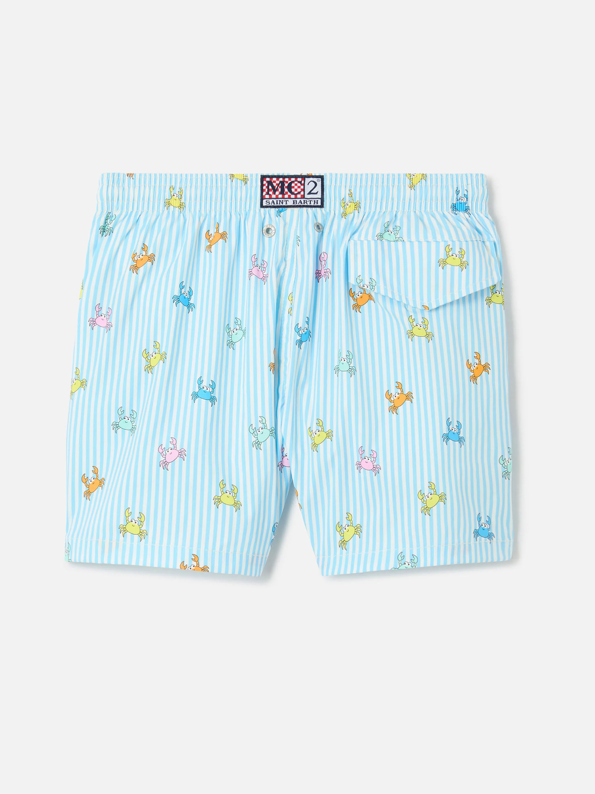 Jean Lighting Stretch swim shorts striped with all-over crabs print - Image 2