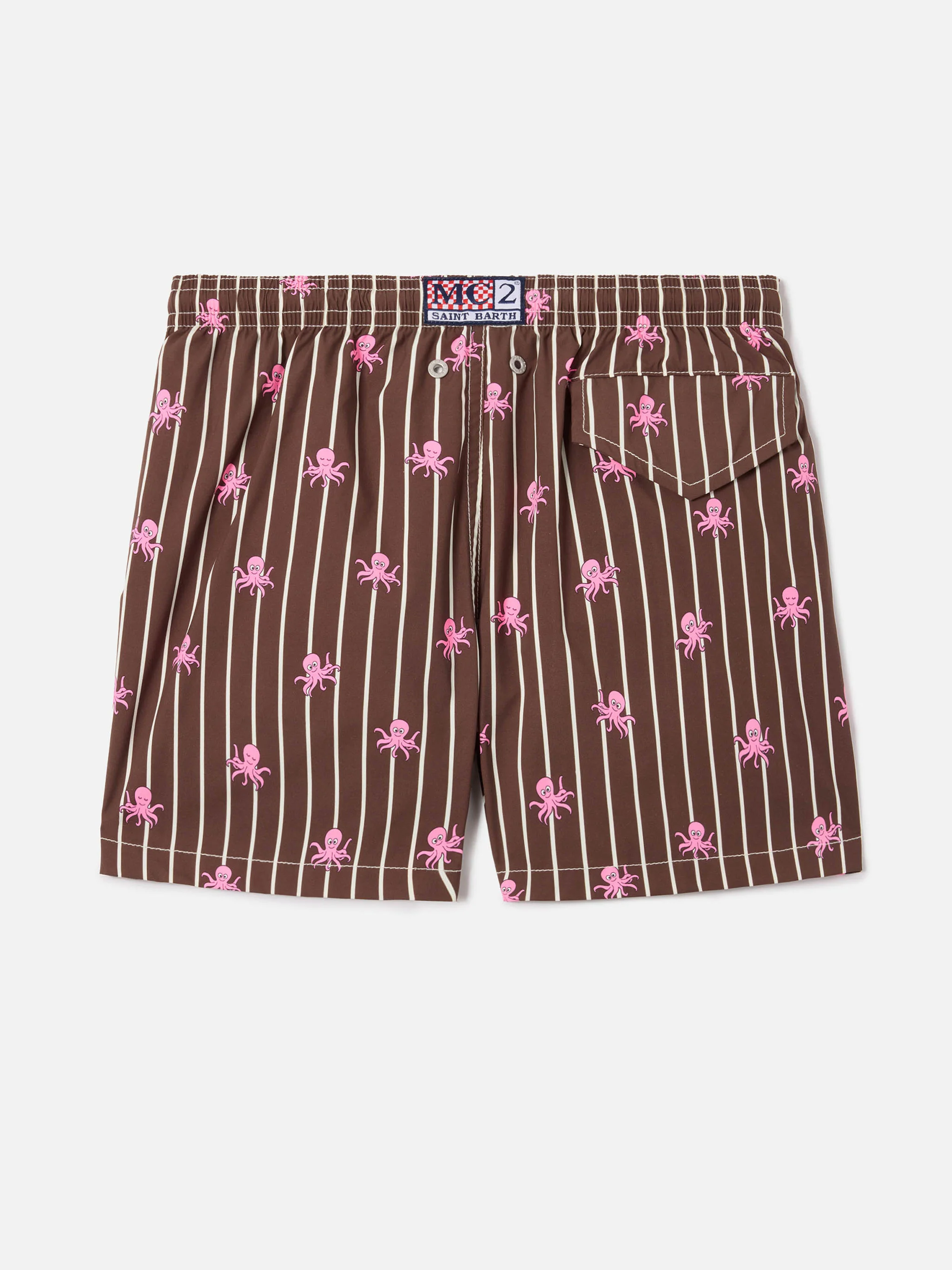 Jean Lighting Stretch swim shorts striped with all-over octopus print - Image 2