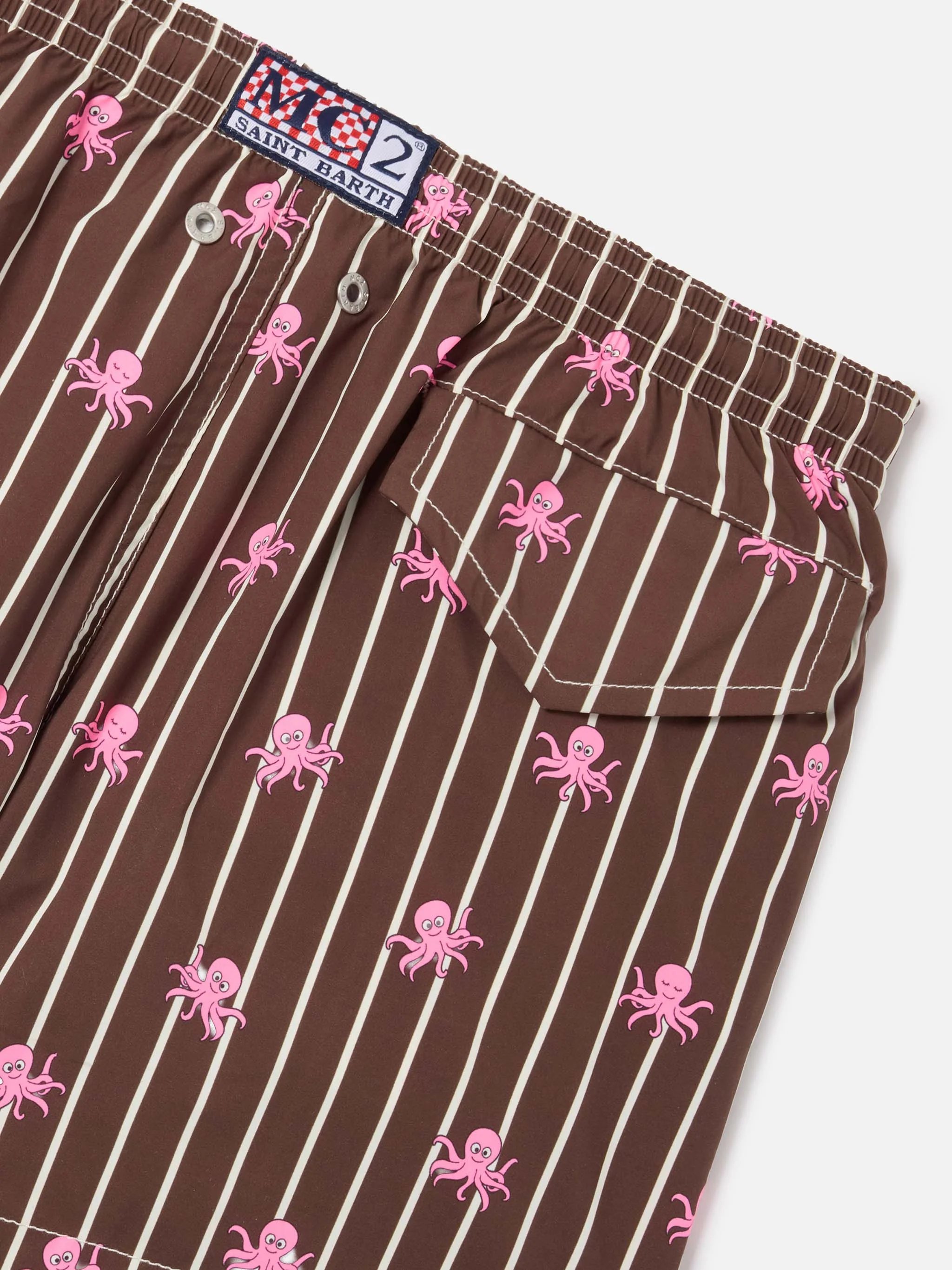 Jean Lighting Stretch swim shorts striped with all-over octopus print - Image 3