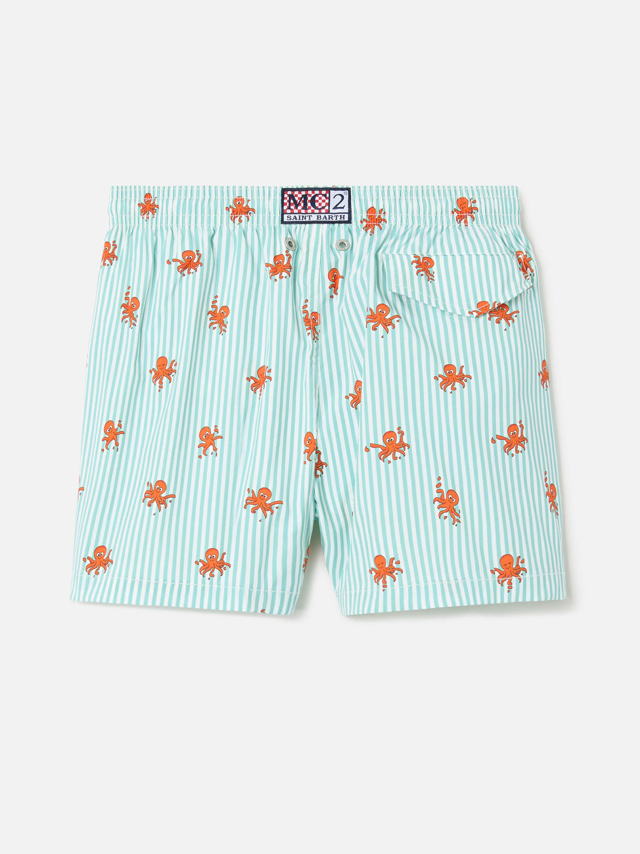 Jean Lighting Stretch swim shorts striped with all-over octopus print - Image 2