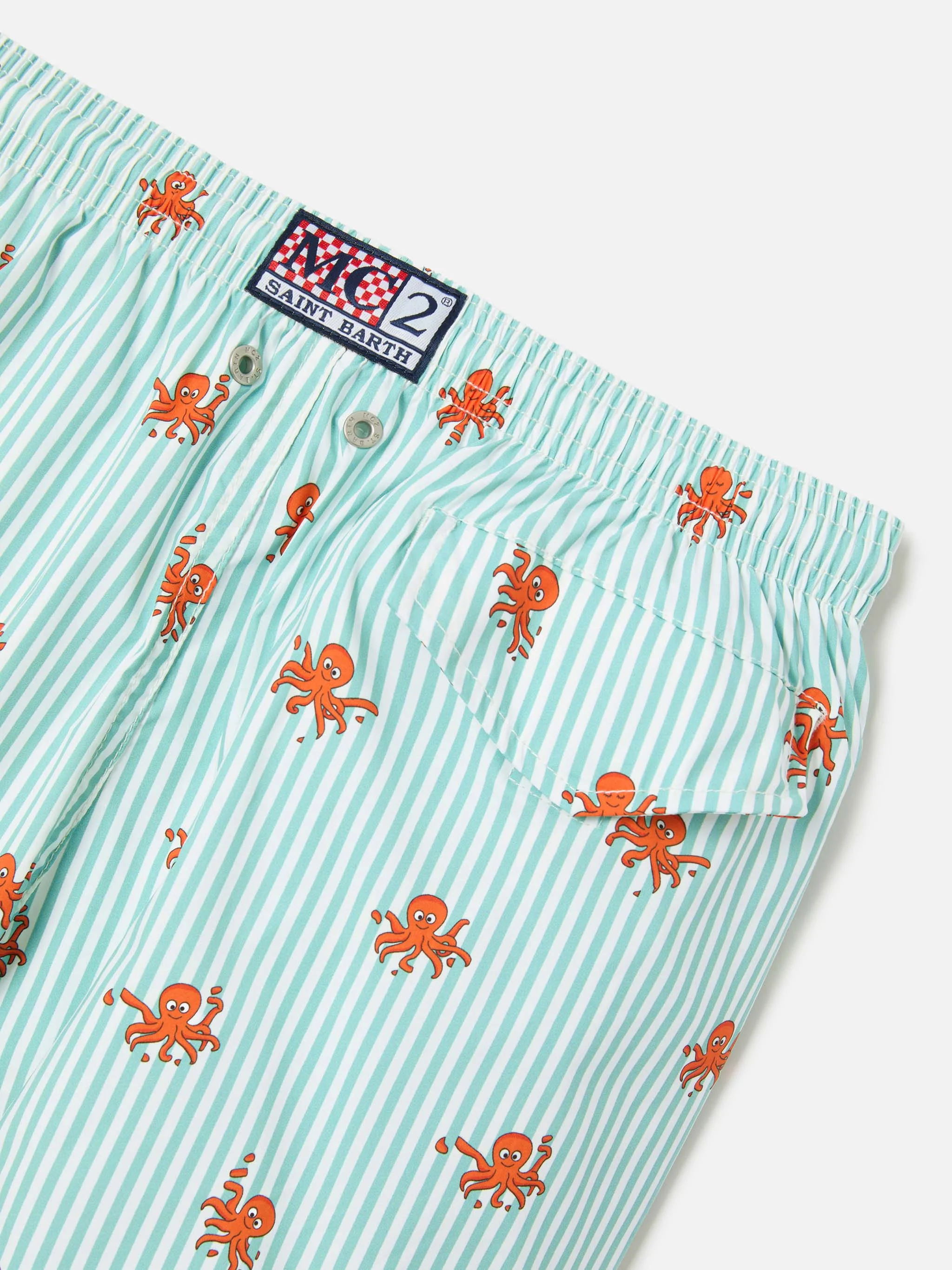 Jean Lighting Stretch swim shorts striped with all-over octopus print - Image 3