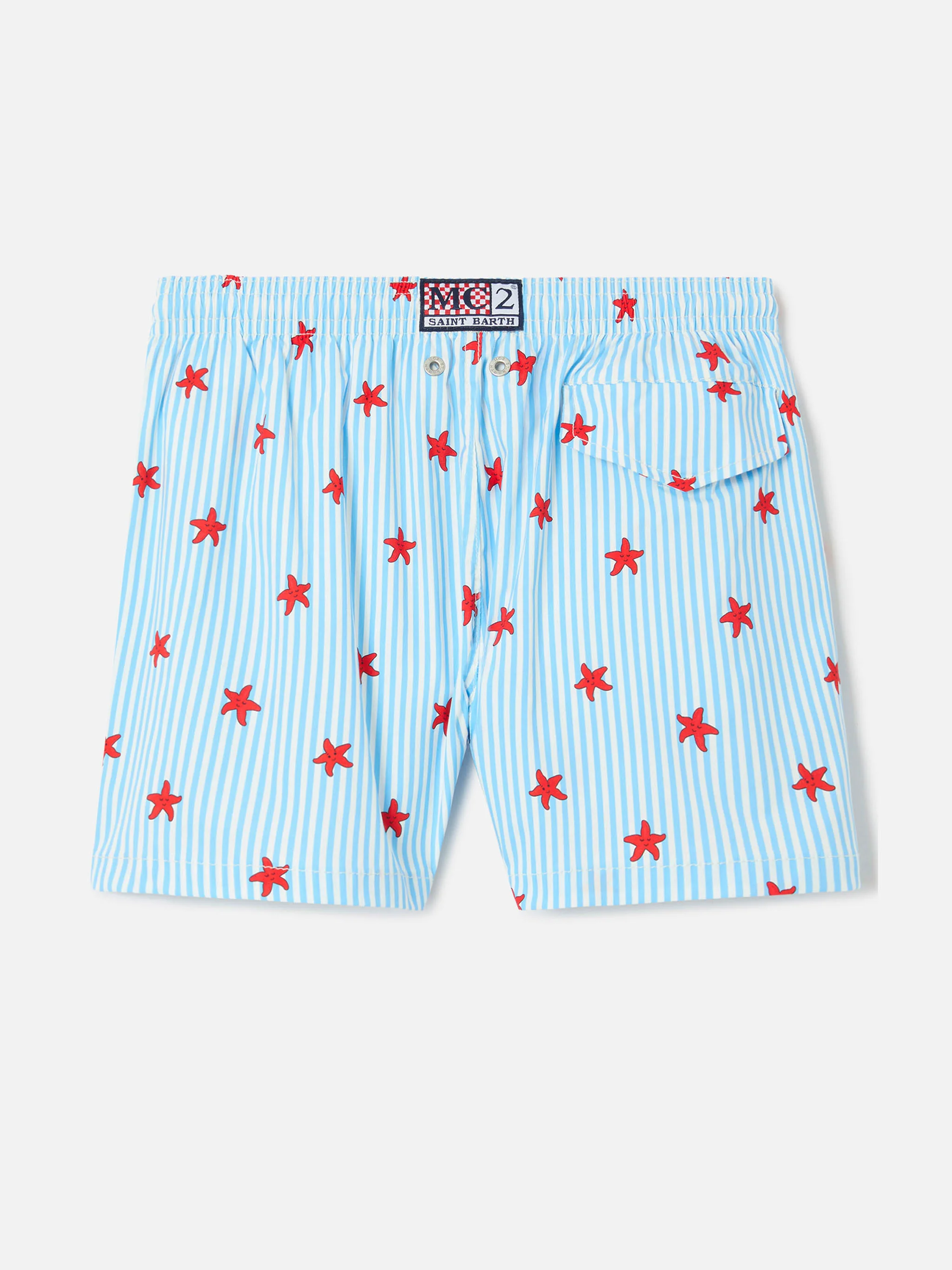 Jean Lighting Stretch swim shorts striped with all-over starfish print - Image 2