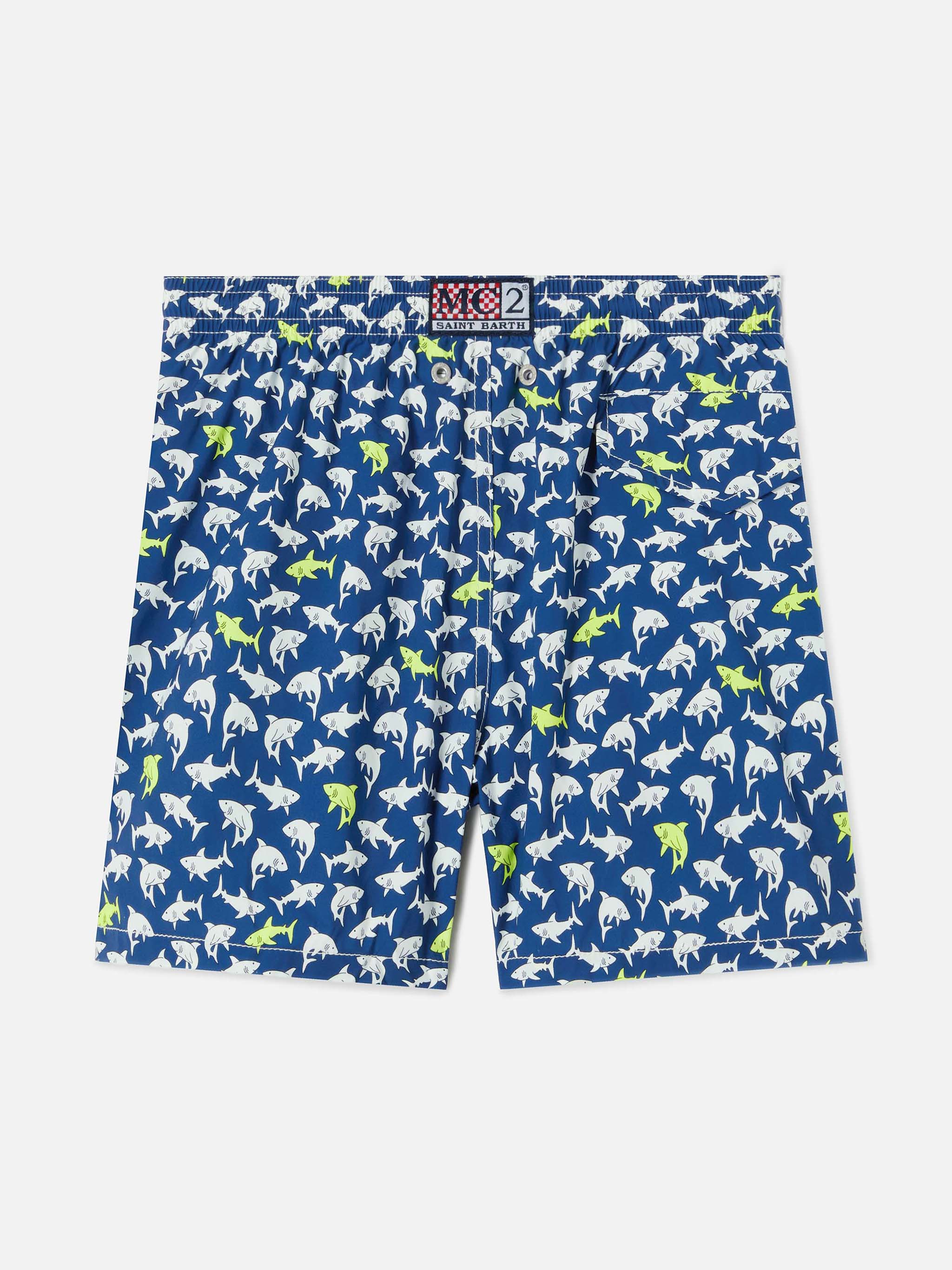 Jean Lighting Stretch swim shorts with all-over sharks print - Image 2