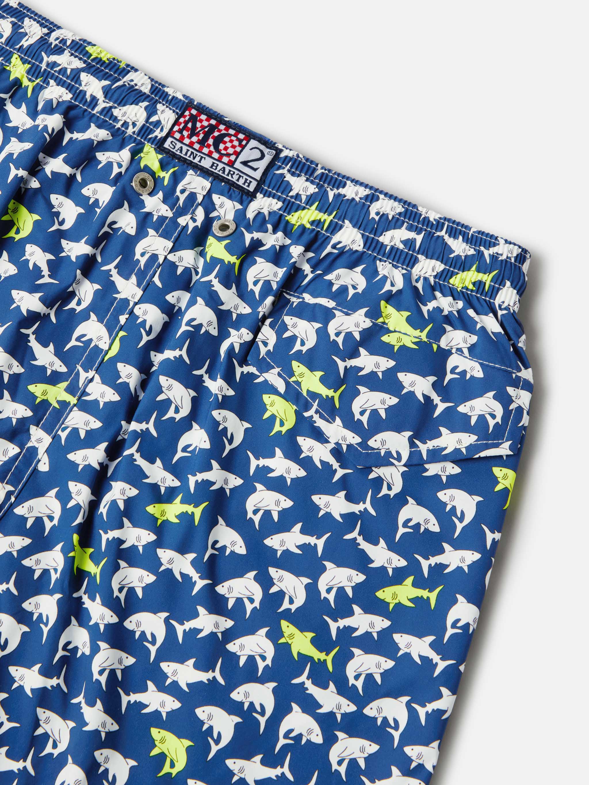 Jean Lighting Stretch swim shorts with all-over sharks print - Image 3