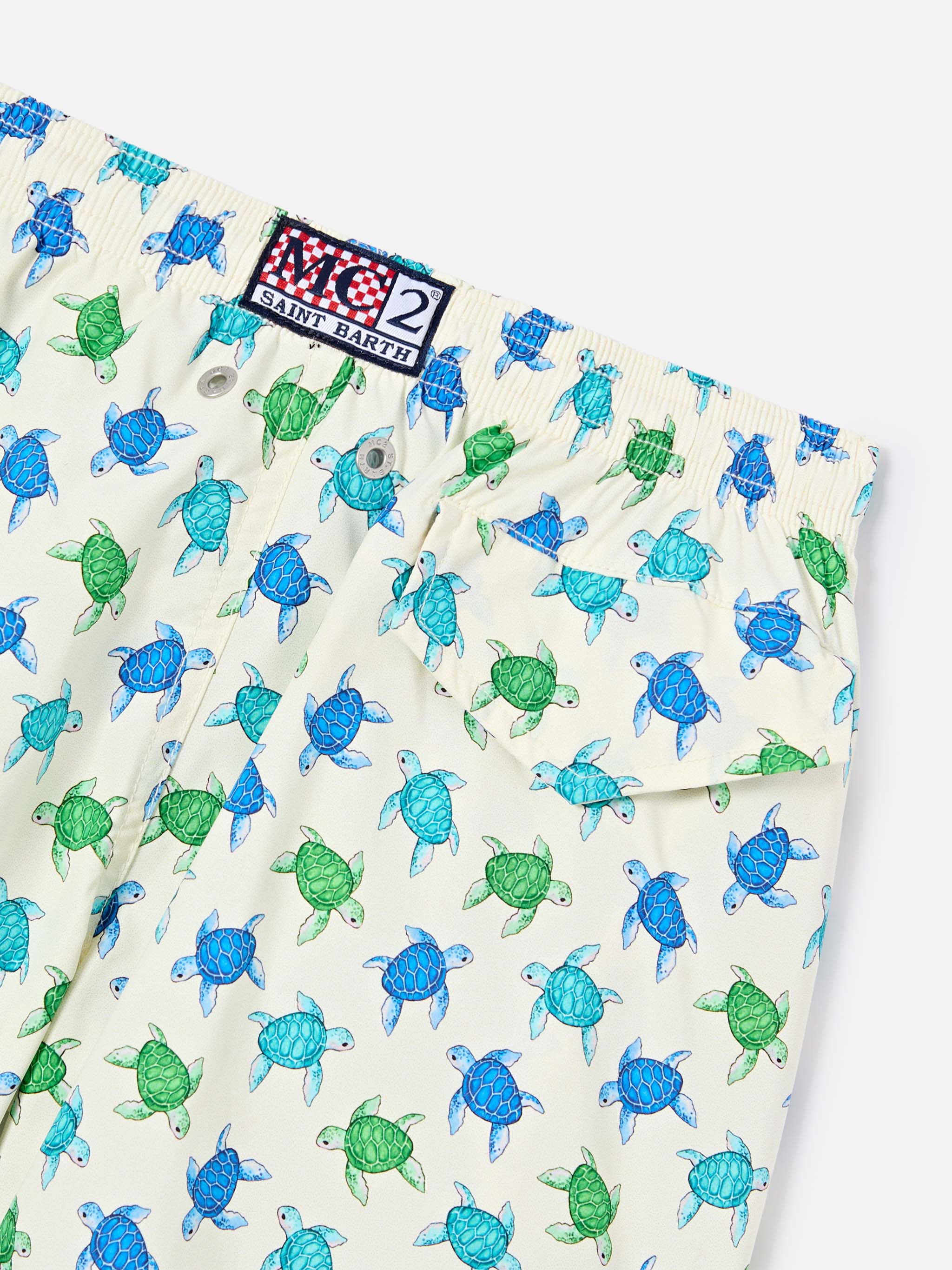 Jean Lighting Stretch swim shorts with all-over turtles print - Image 3