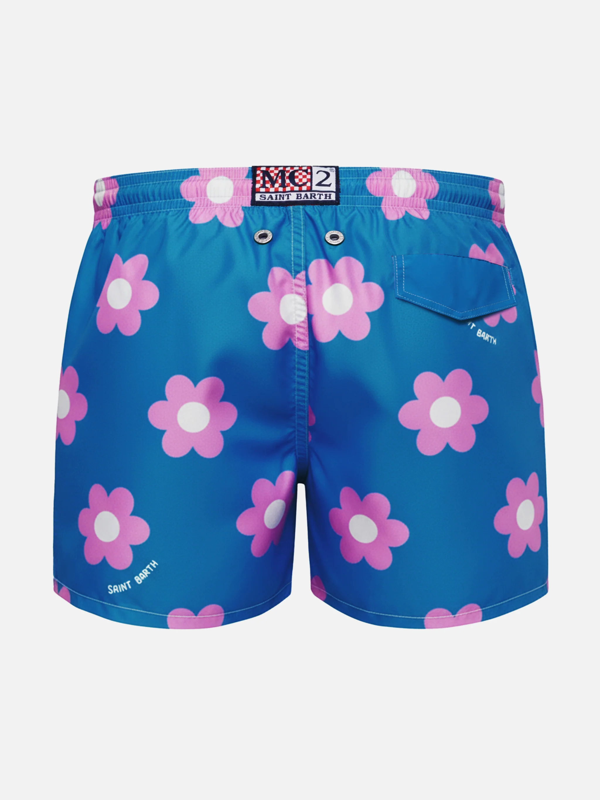 Jean mid-length swim shorts with daisy print - Image 2
