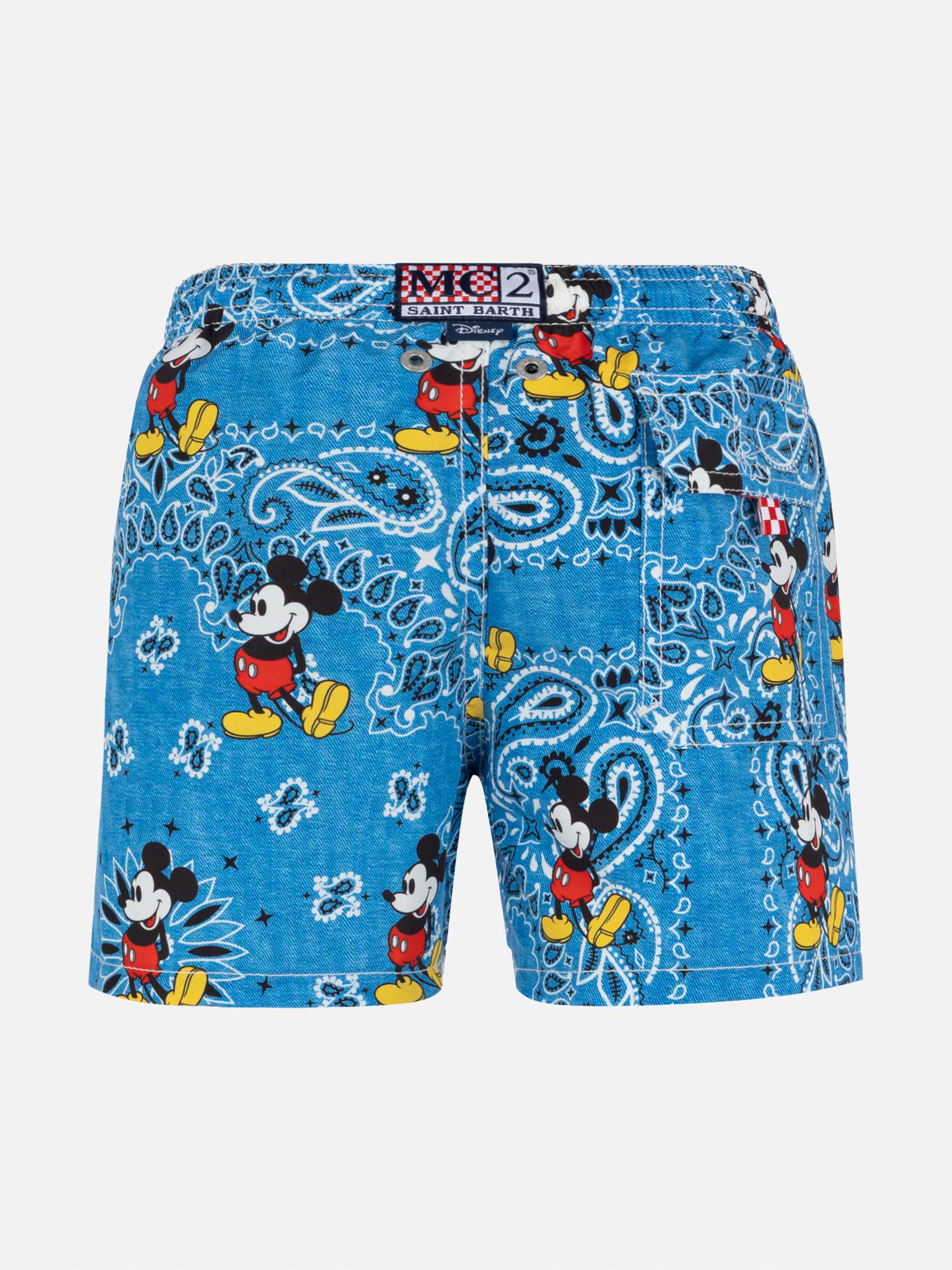 Jean mid-length swim shorts with Mickey Mouse print | DISNEY® SPECIAL EDITION - Image 2