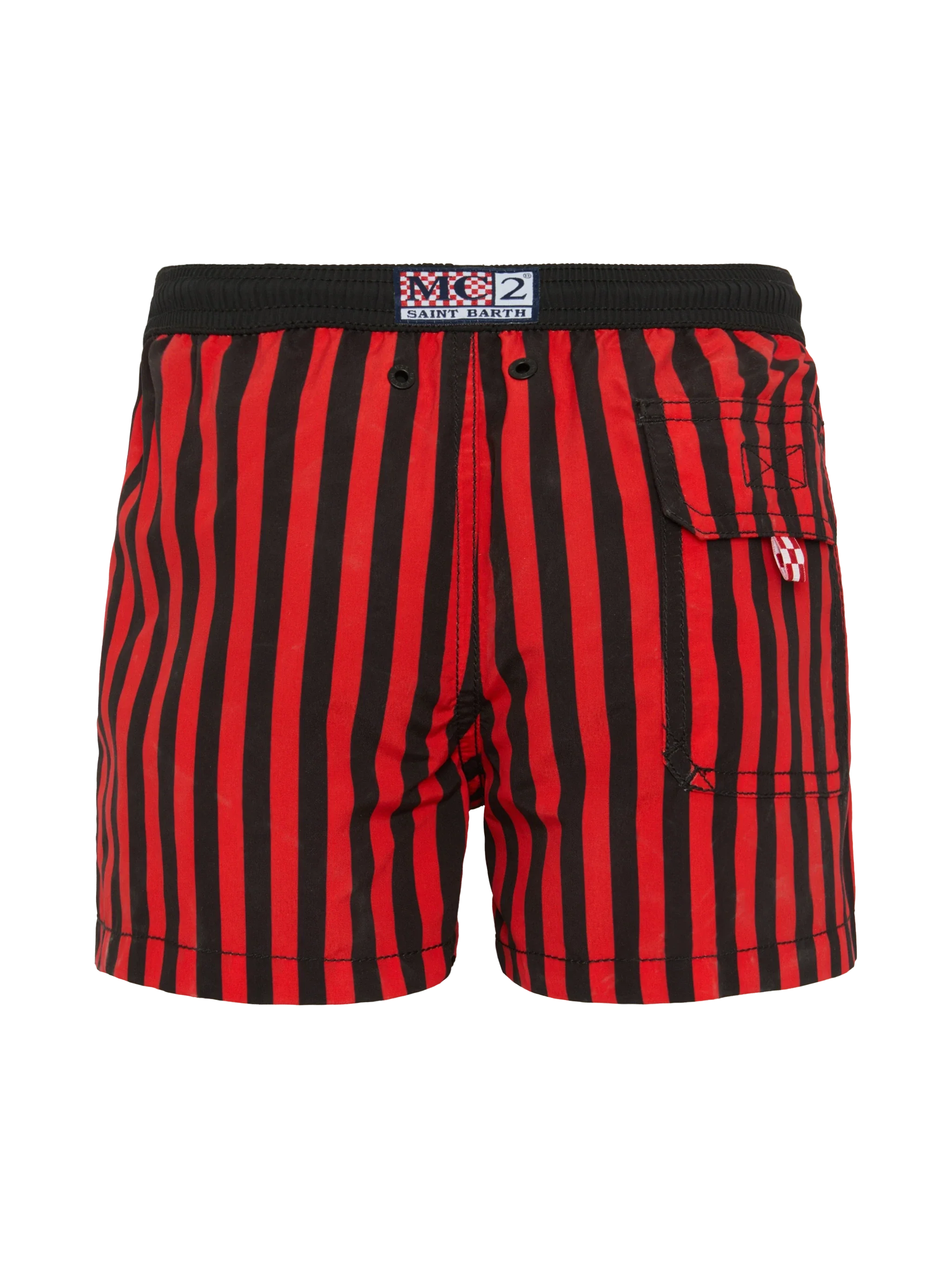 Jean mid-length swim shorts with Milan print | AC MILAN SPECIAL EDITION - Image 2