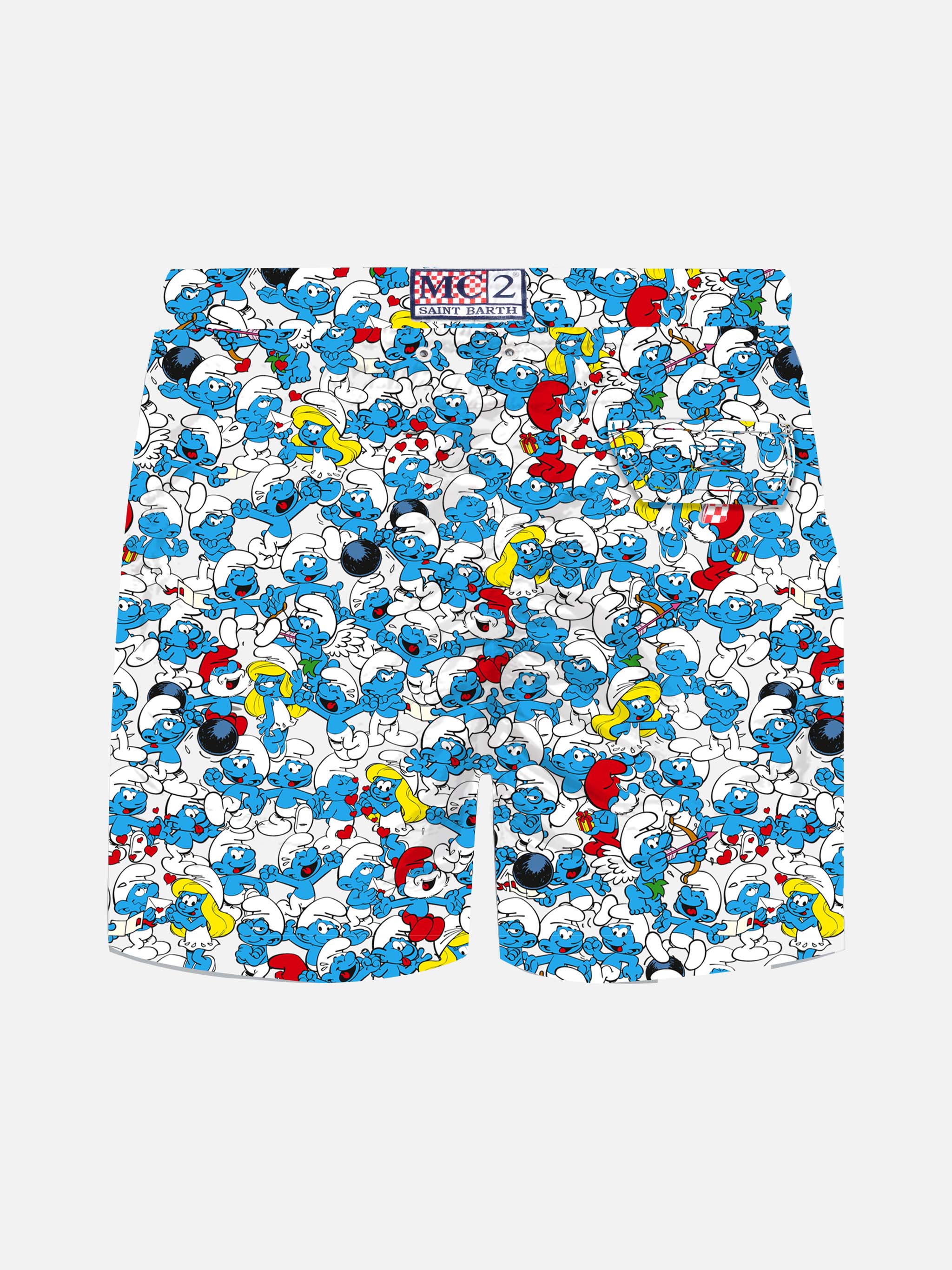 Jean mid-length swim shorts with Smurf print | THE SMURF SPECIAL EDITION - Image 2