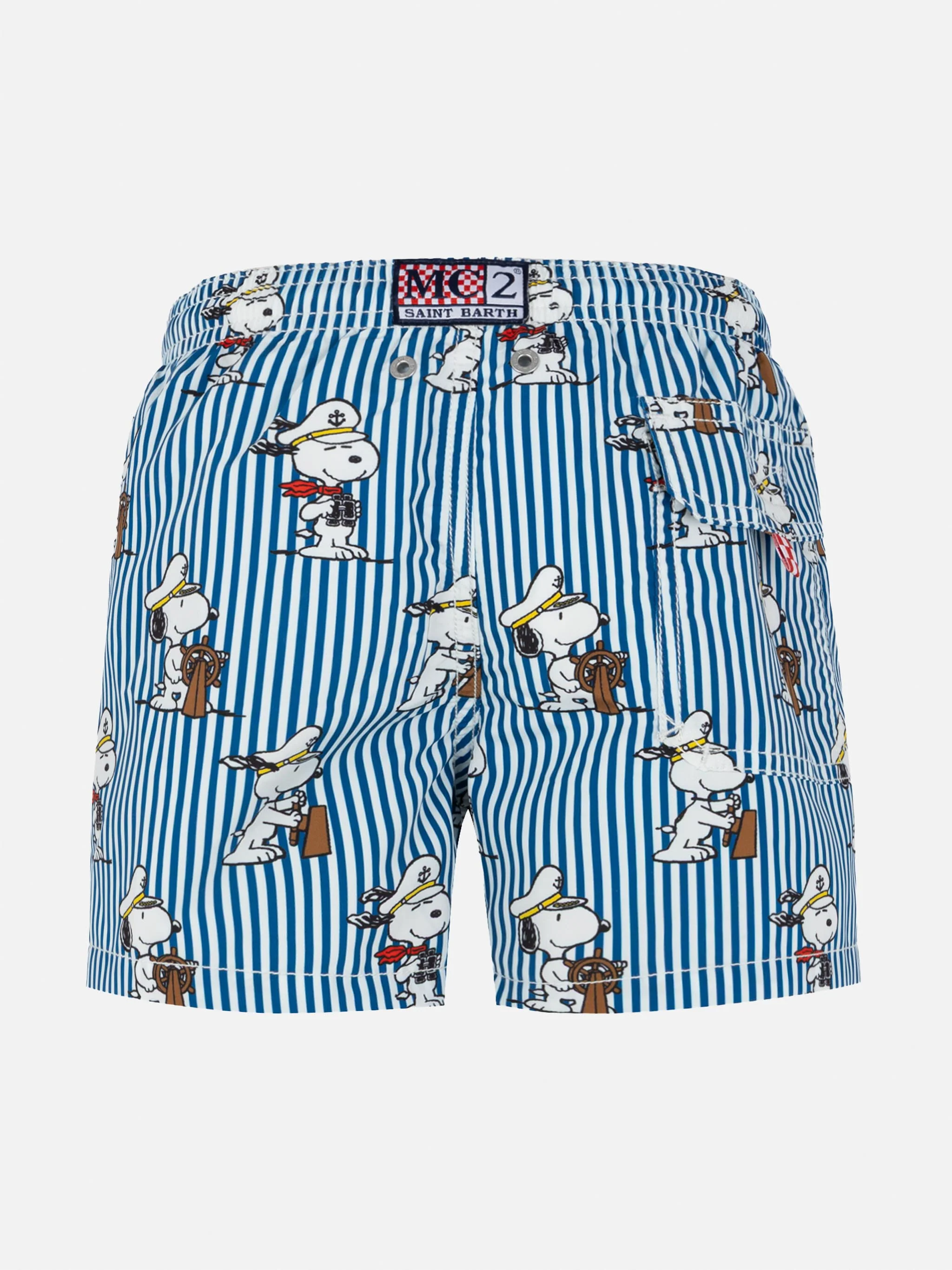 Jean mid-length swim shorts with Snoopy print | SNOOPY PEANUTS® SPECIAL EDITION - Image 2