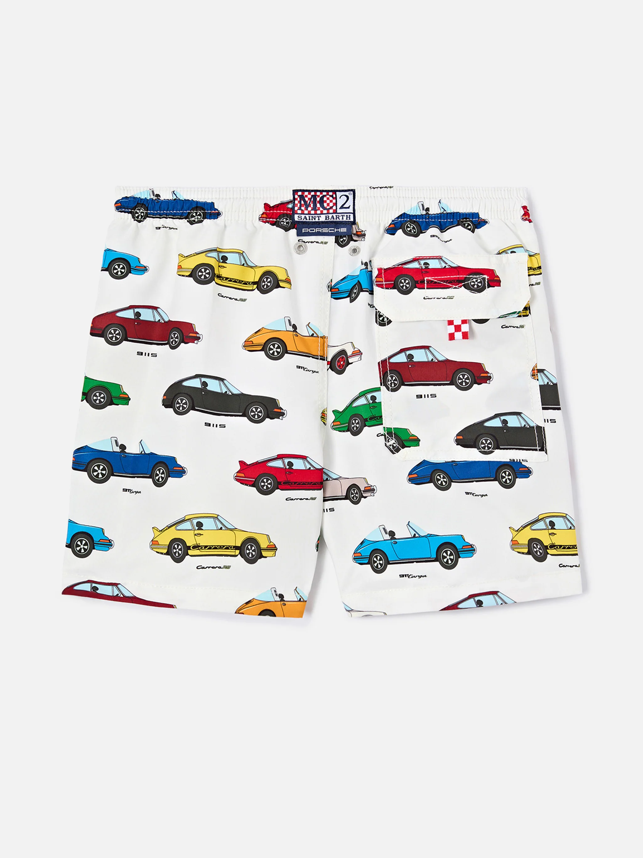 Jean swim shorts with all-over Porsche print | Special Edition - Image 2