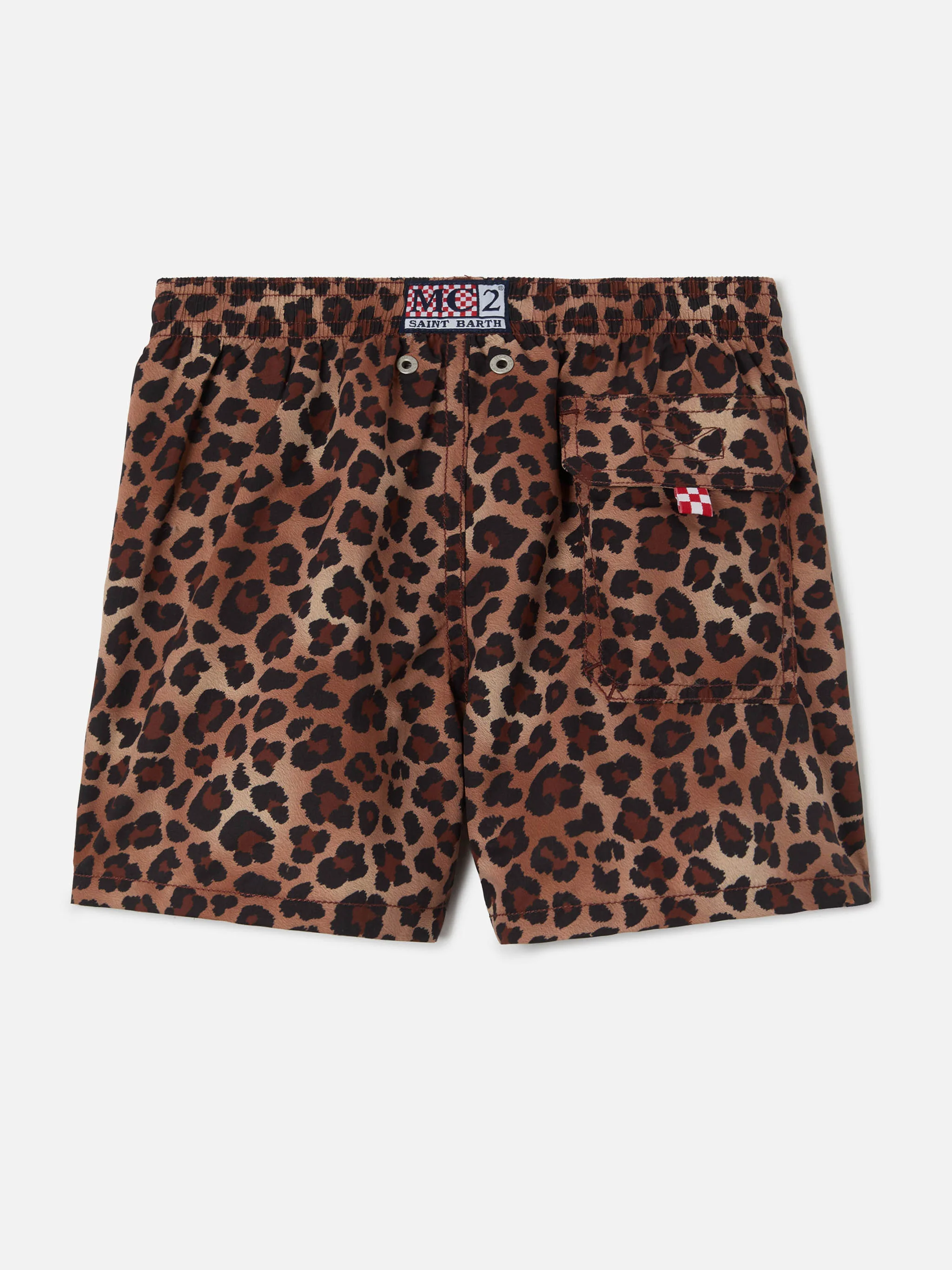 Jean swim shorts with Leopard Animalier print - Image 2