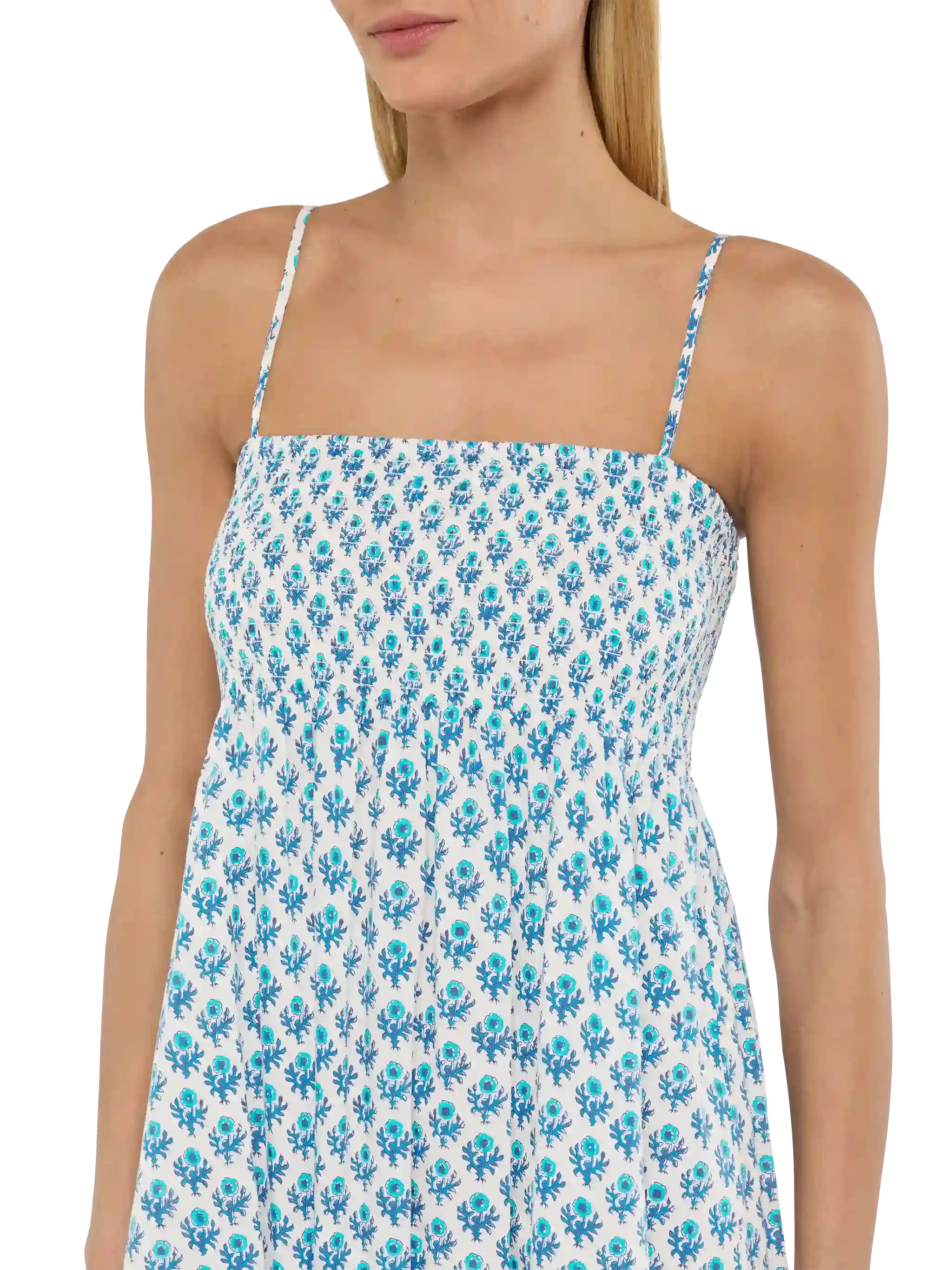 Jemma cotton dress with smocked embroidered bodice - Image 2