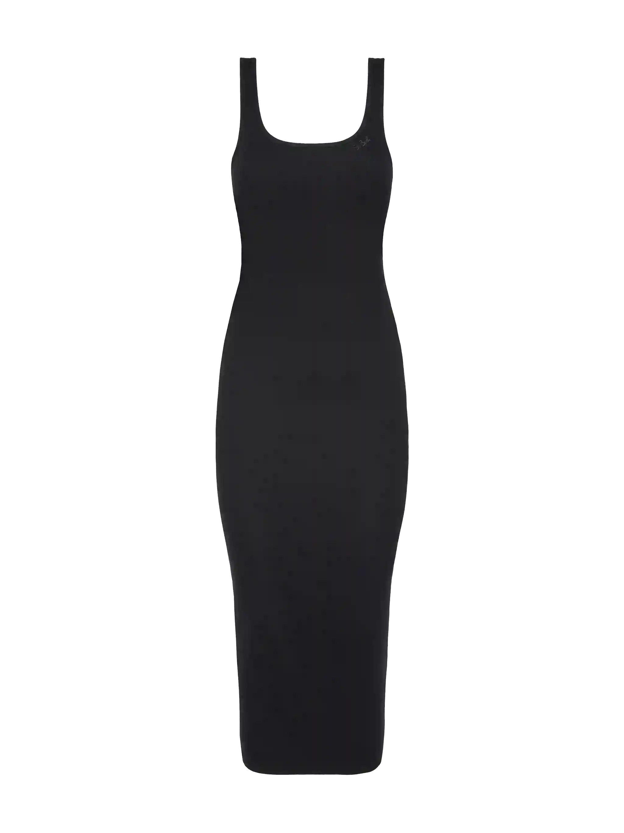 Jennifer ribbed black cotton jersey tank dress - Image 4