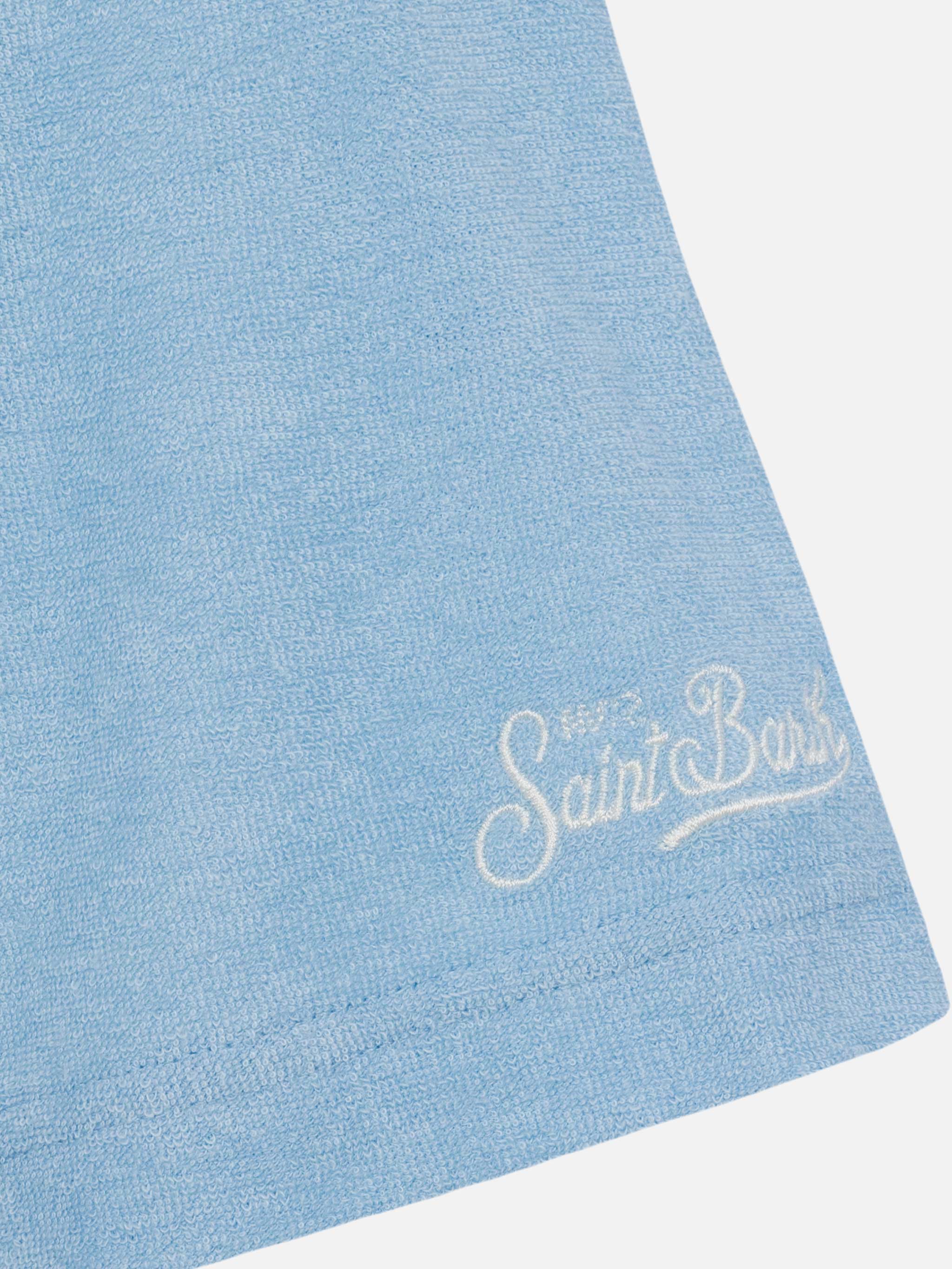 Jeremy light blue terry buttonless polo shirt - Image 7