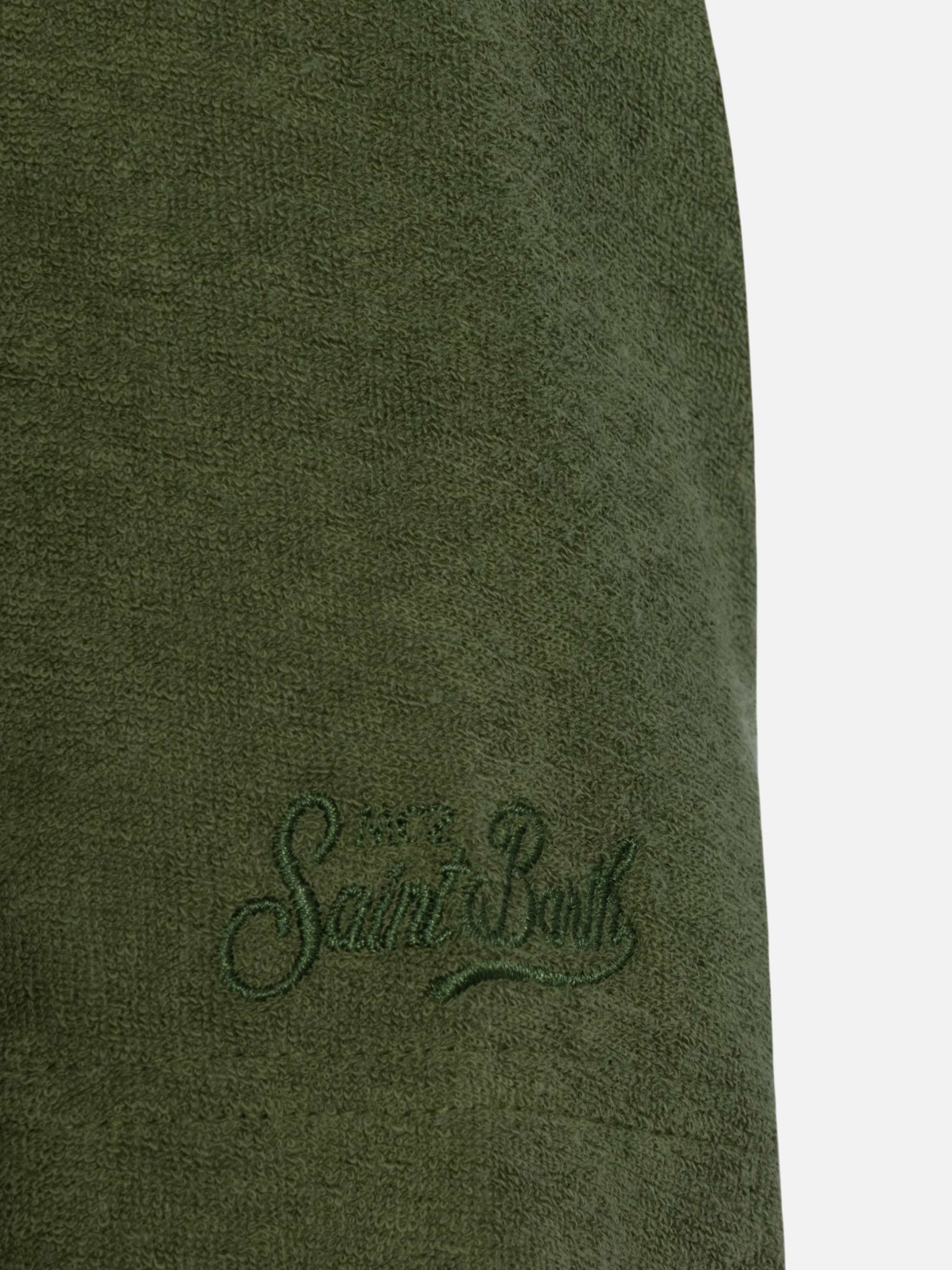 Jeremy military green terry buttonless polo shirt - Image 7