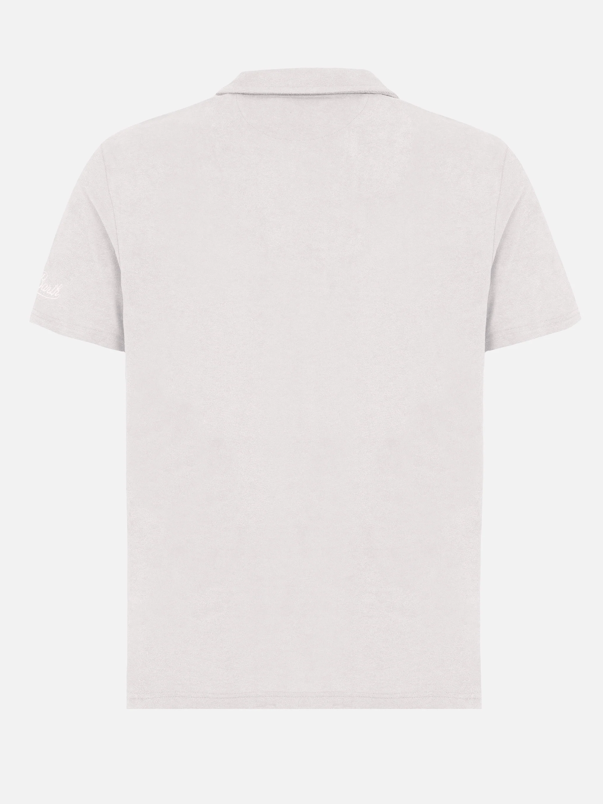 Jeremy white terry buttonless polo shirt - Image 6