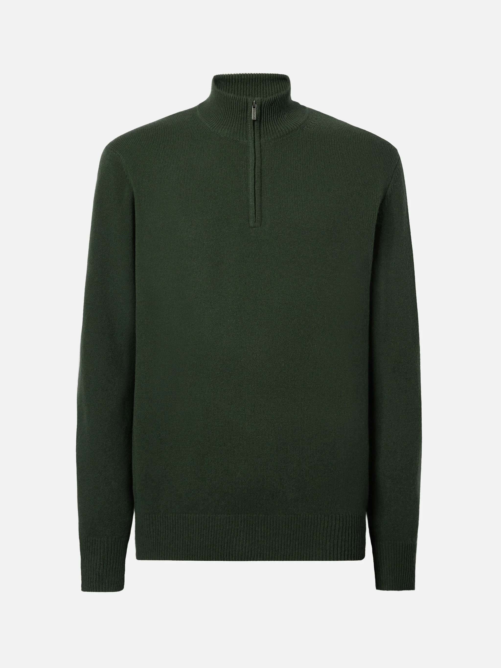 Jermyn half-zip sweater in 100% lambswool moss green - Image 5