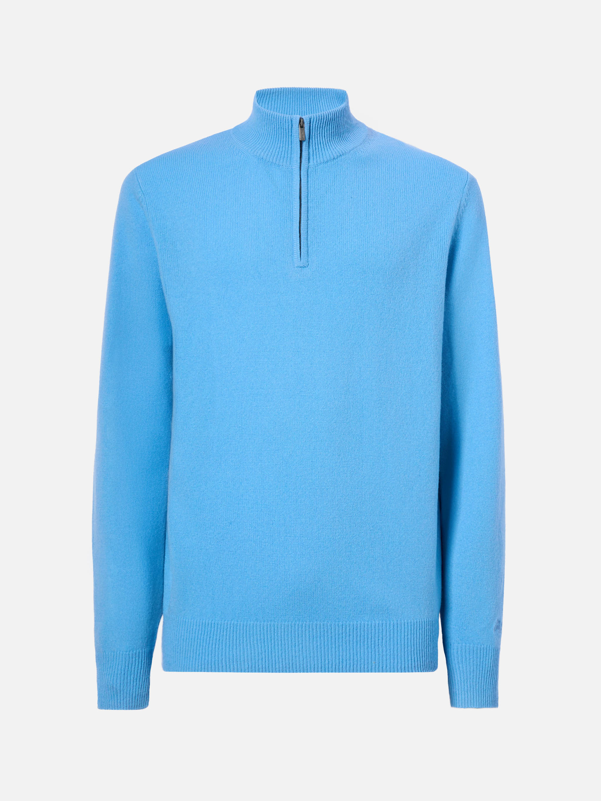 Jermyn half-zip sweater in 100% lambswool powder blue - Image 5