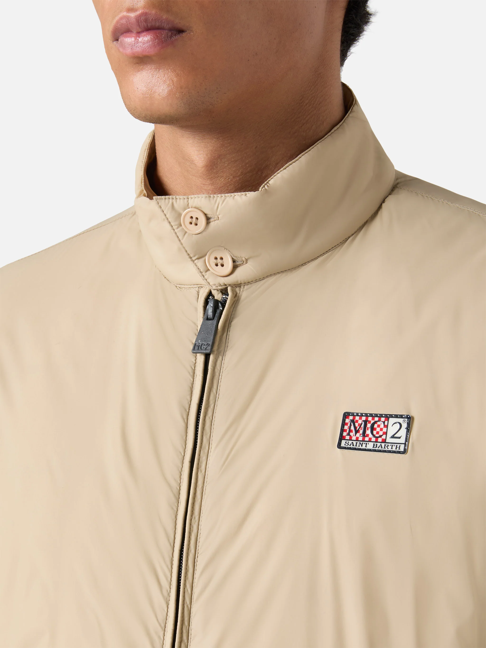 Jet lightweight bomber jacket in beige - Image 3