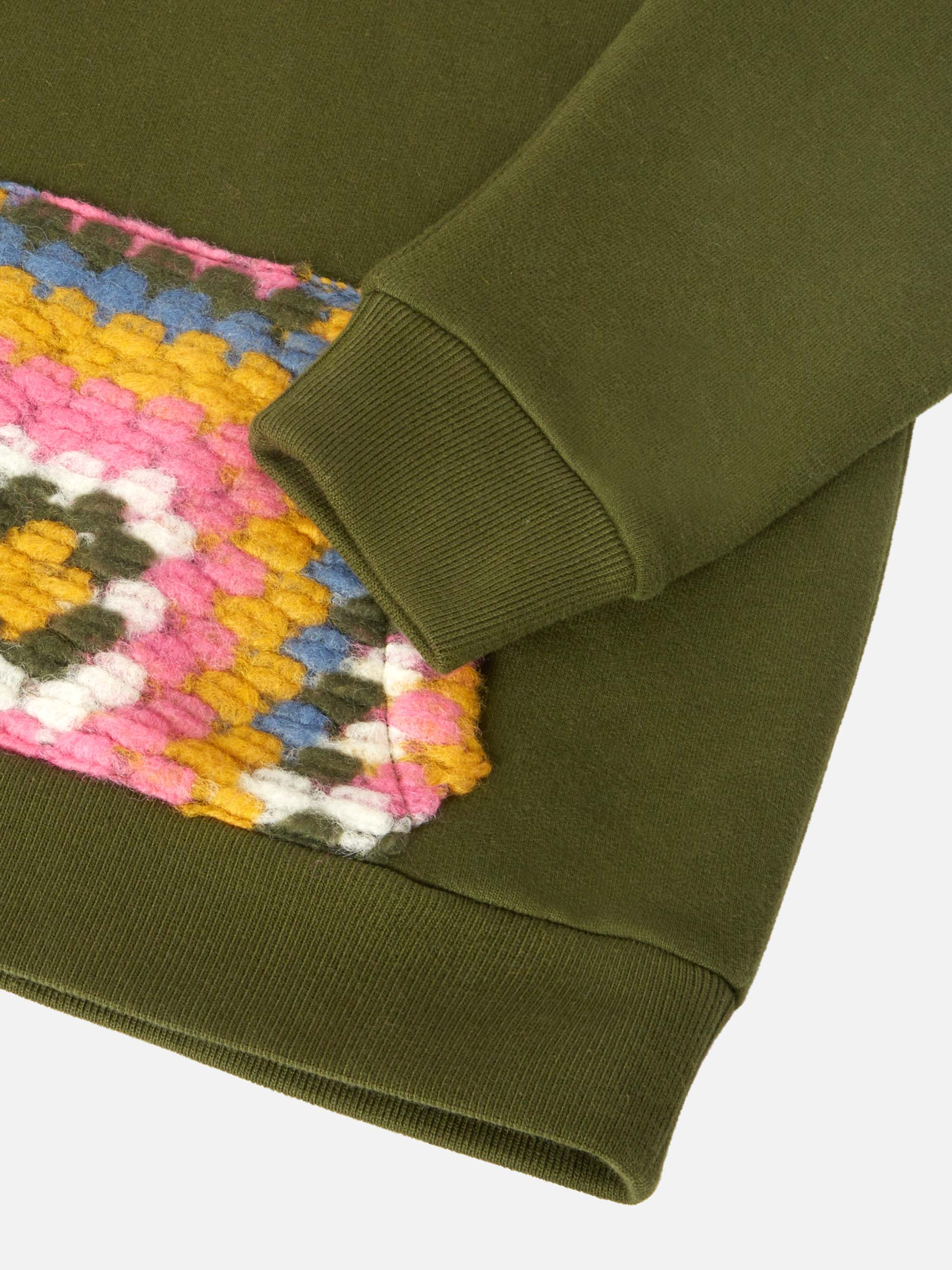 Jeune Jr green hoodie with crochet pattern - Image 4