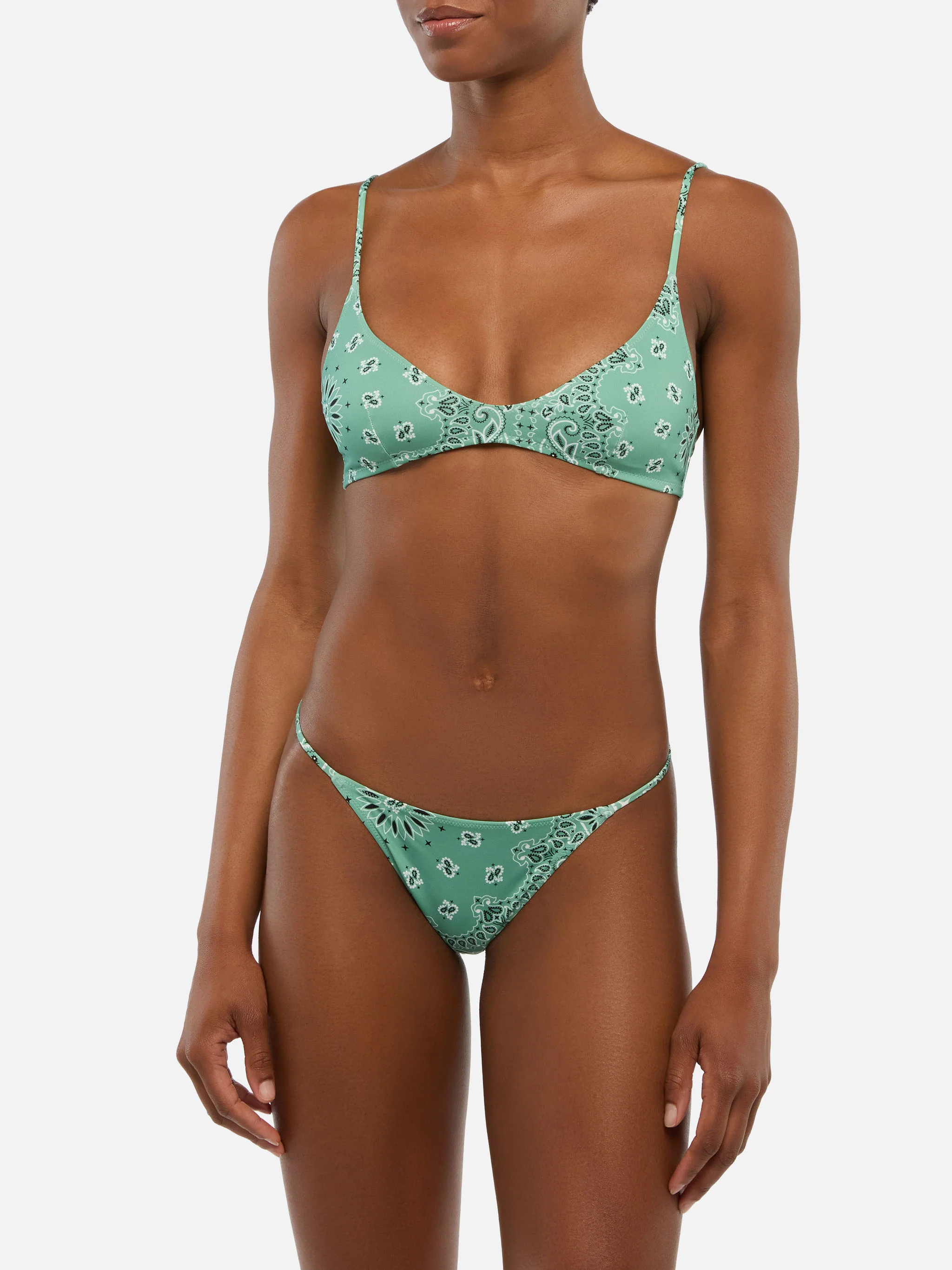 Paloma Jodene plunging bralette bikini with bandana print - Image 2