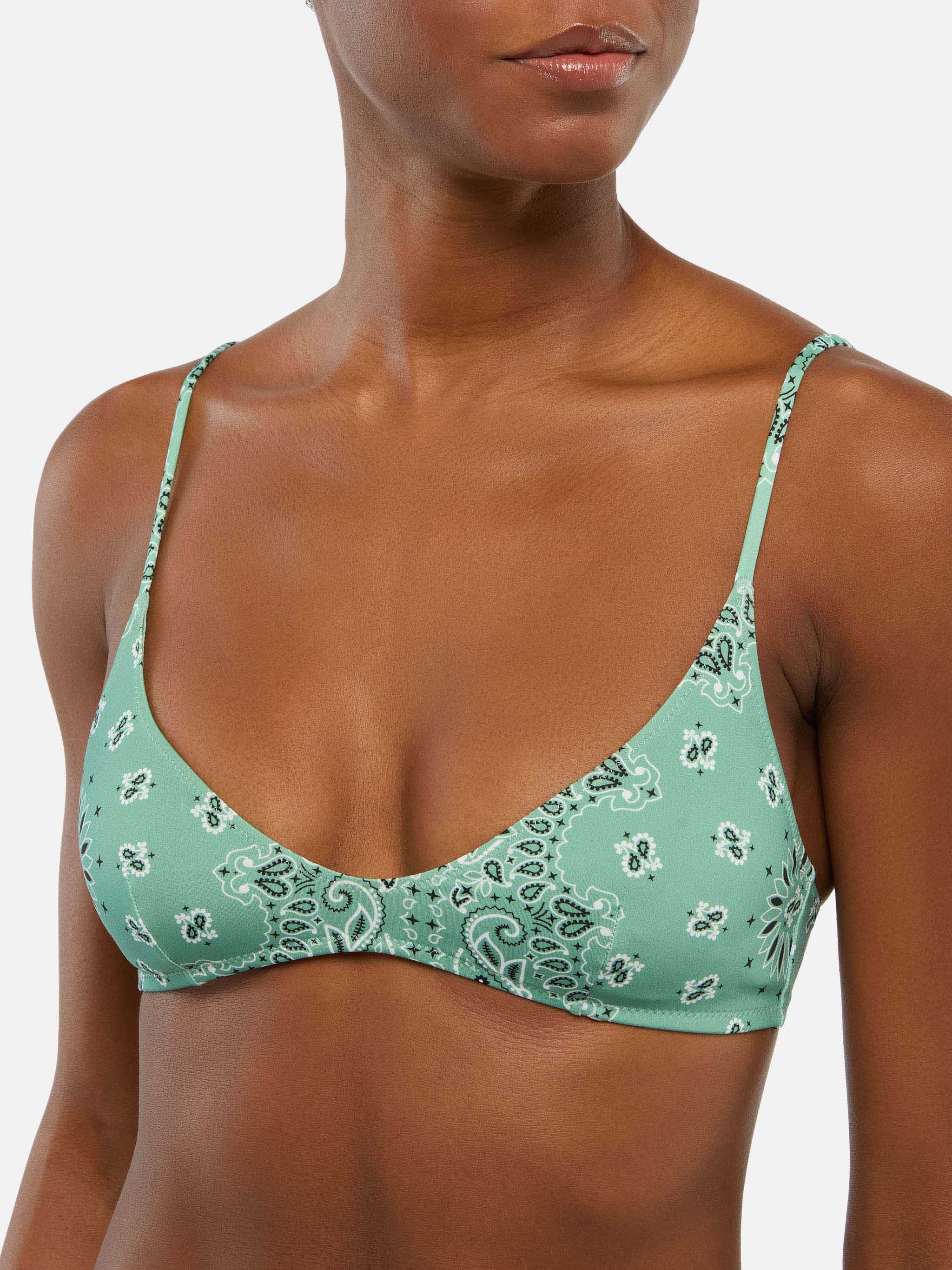 Paloma Jodene plunging bralette bikini with bandana print - Image 3