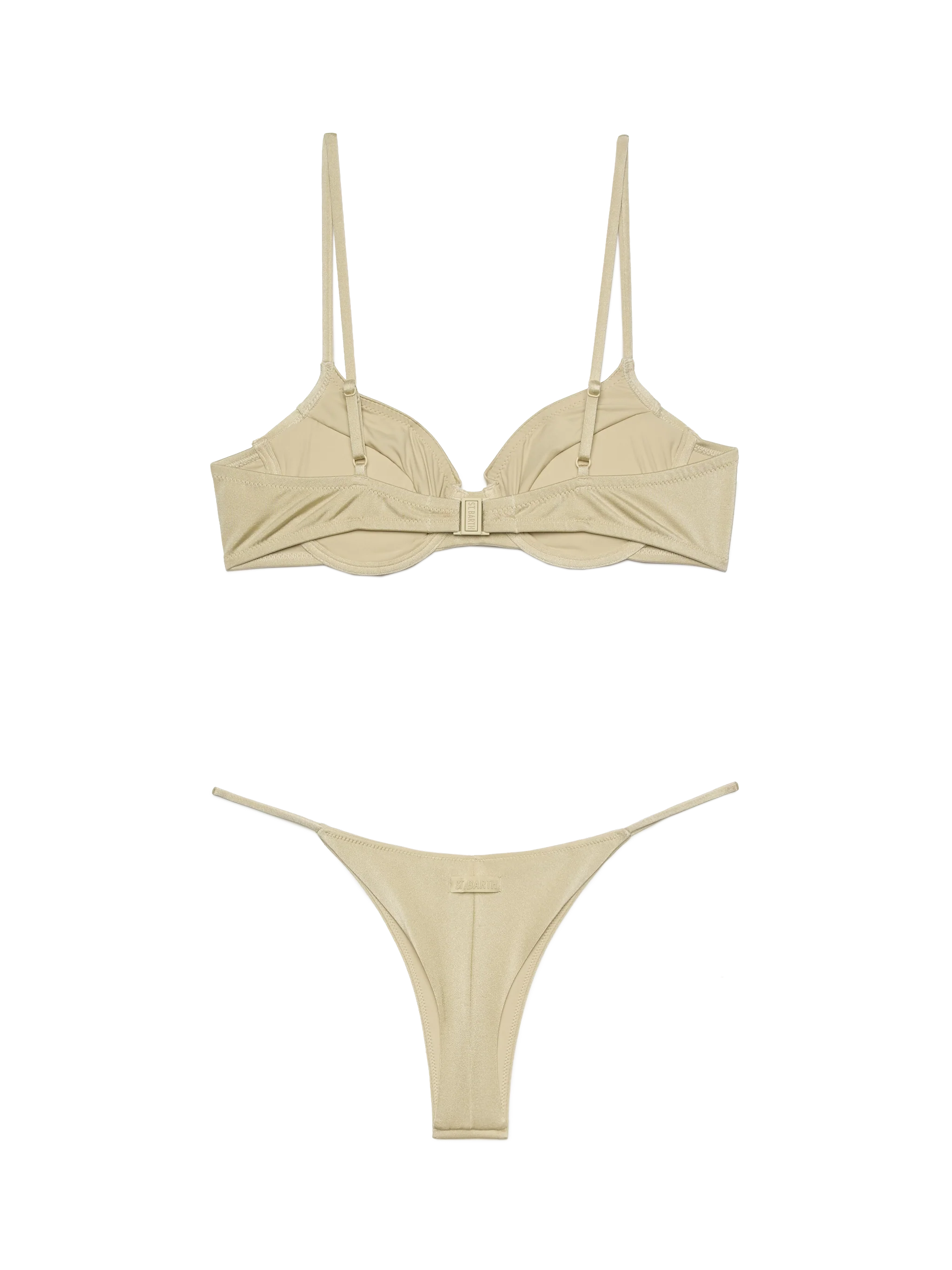 Bea Jodene underwire bralette bikini in shimmer gold - Image 3