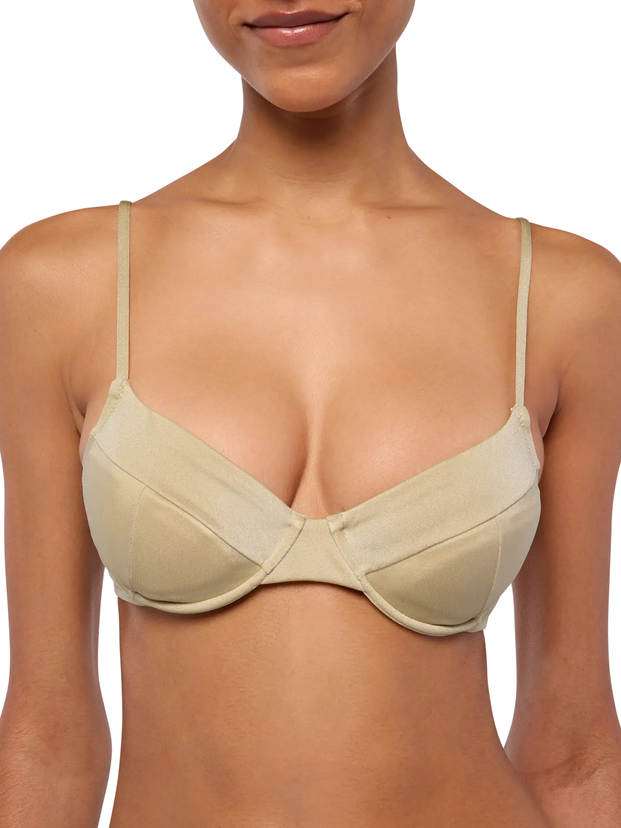 Bea Jodene underwire bralette bikini in shimmer gold - Image 5