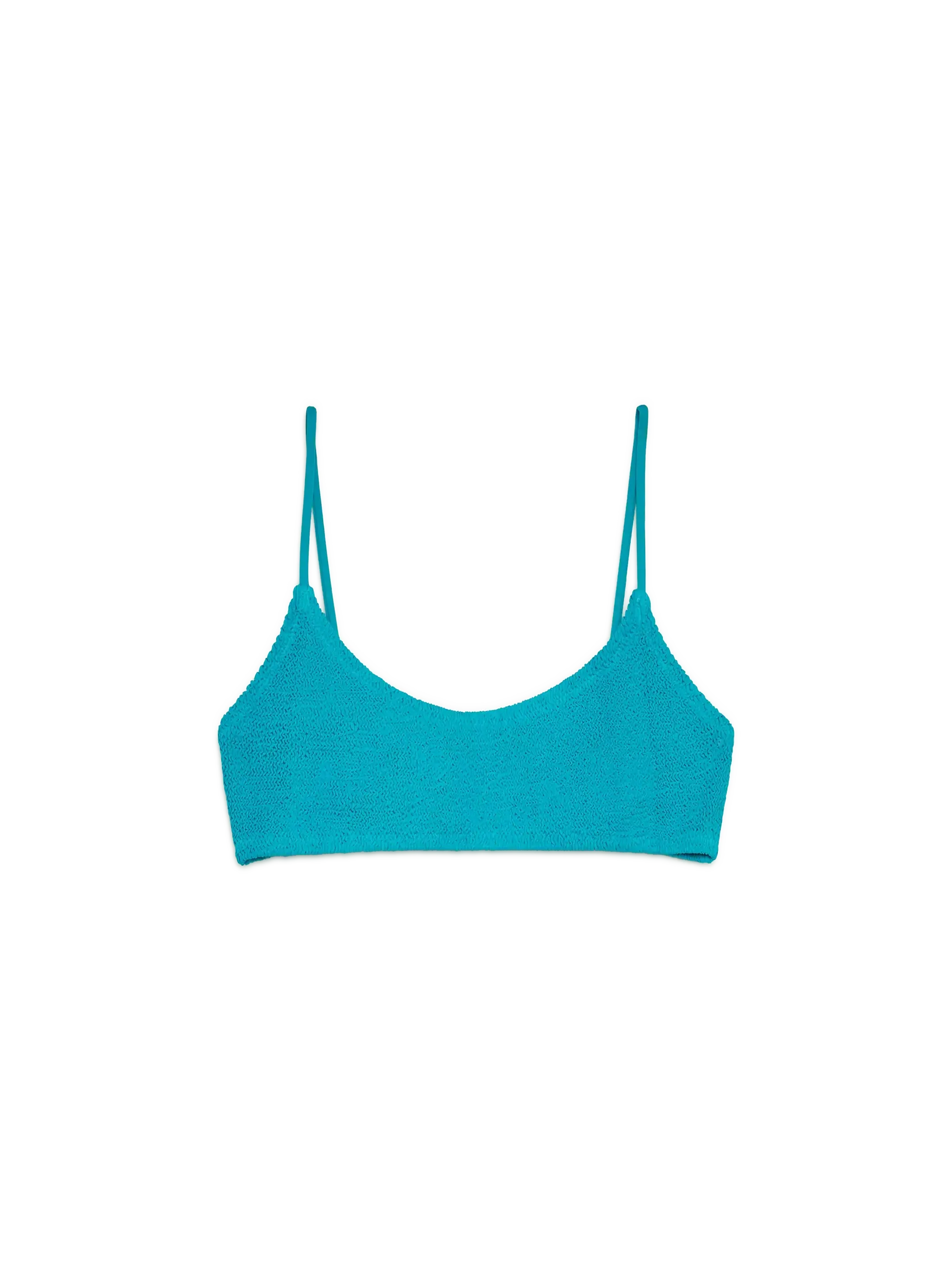 Judy teal crinkle bralette top