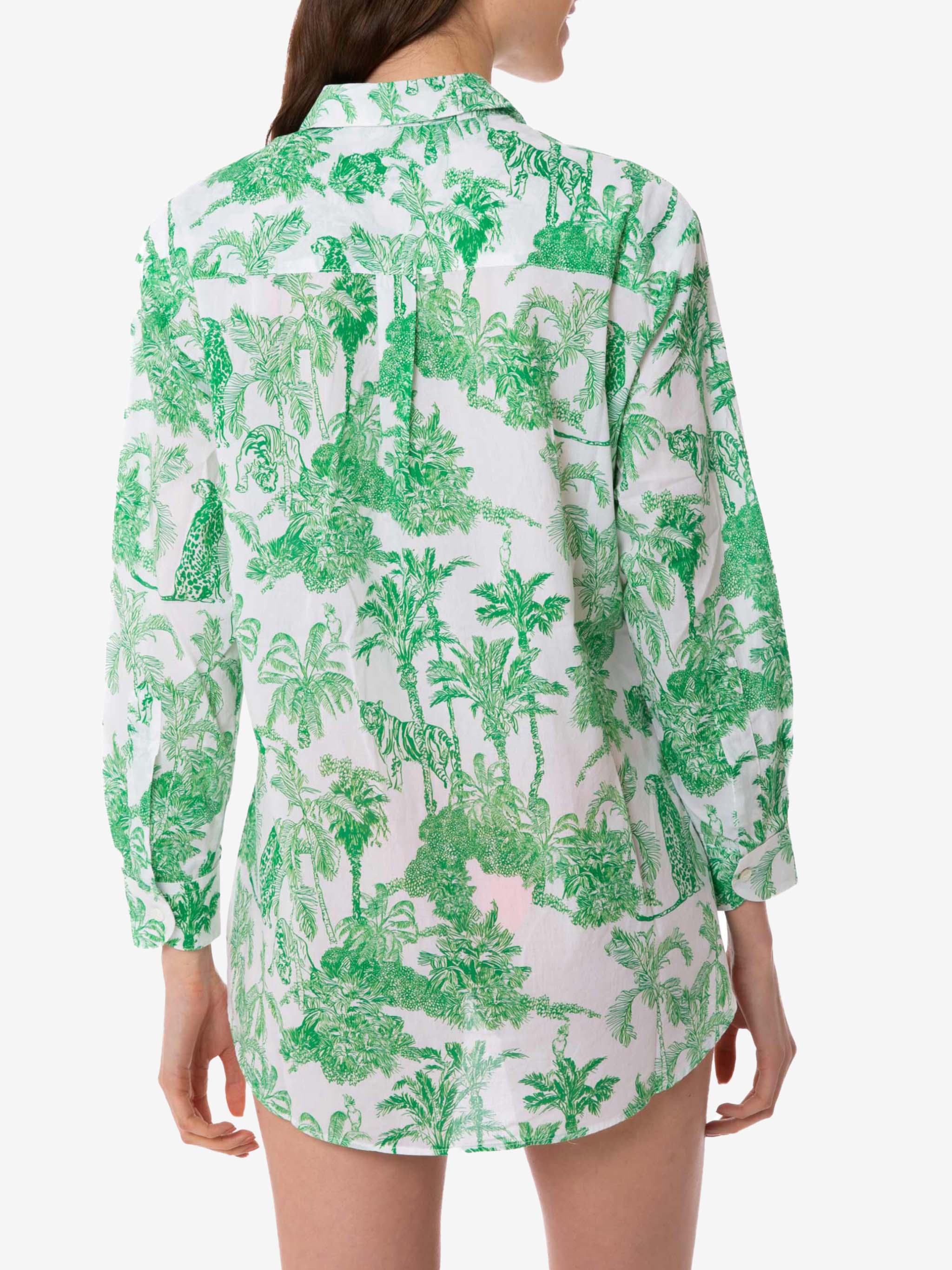 Brigitte green toile de jouy cotton shirt - Image 2