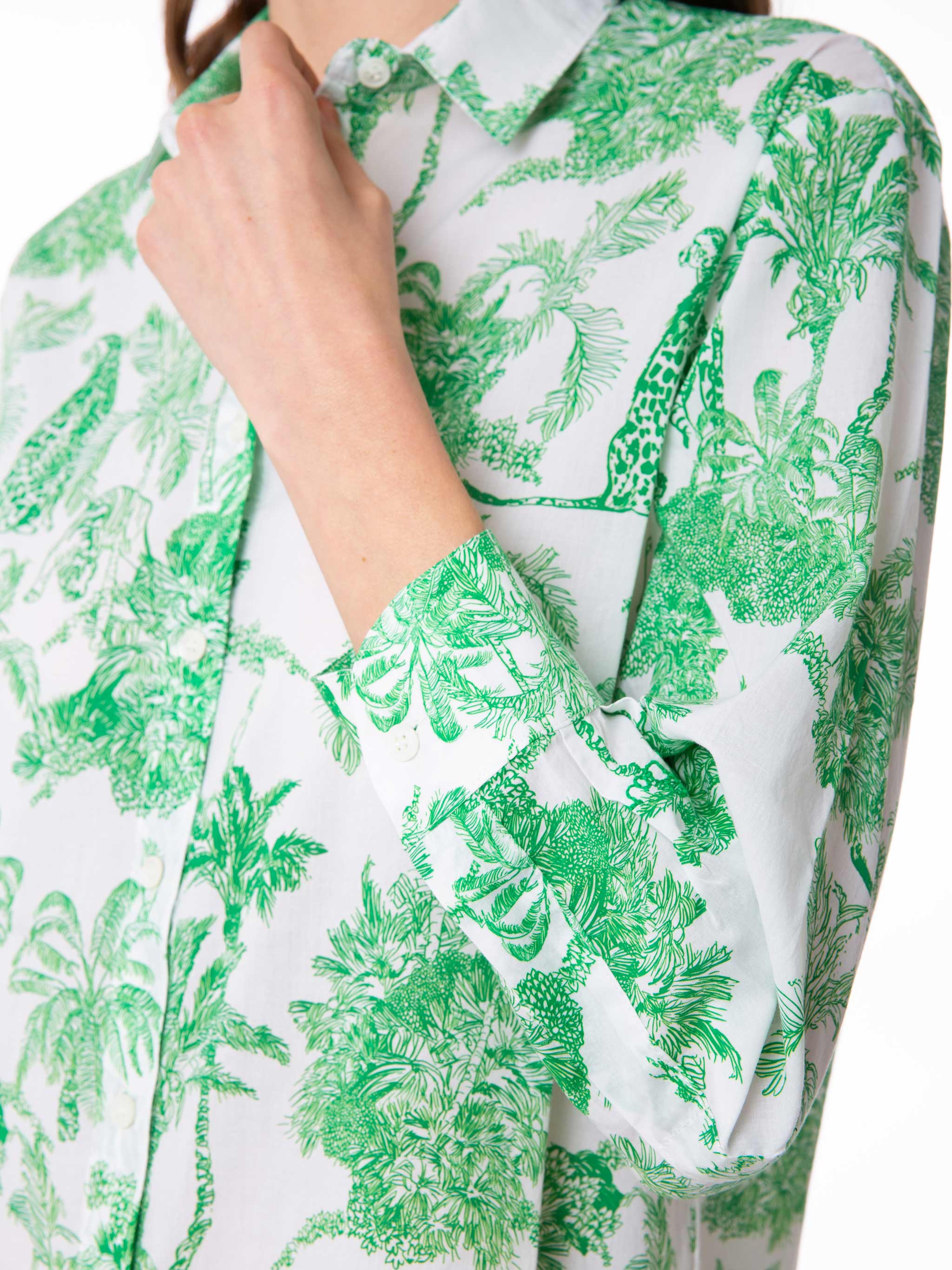 Brigitte green toile de jouy cotton shirt - Image 3