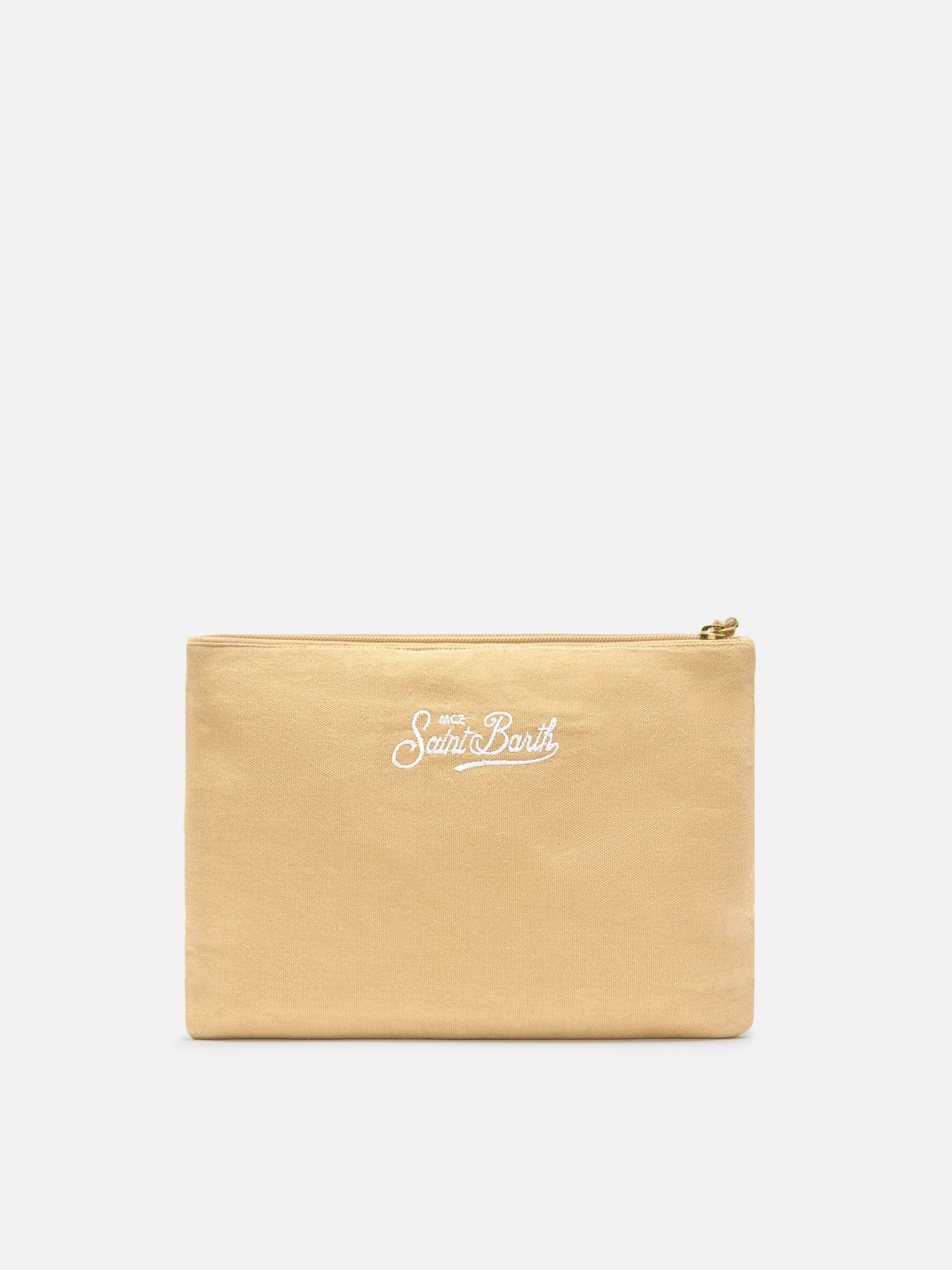 Jute pouch with embroidered palm pattern - Image 4