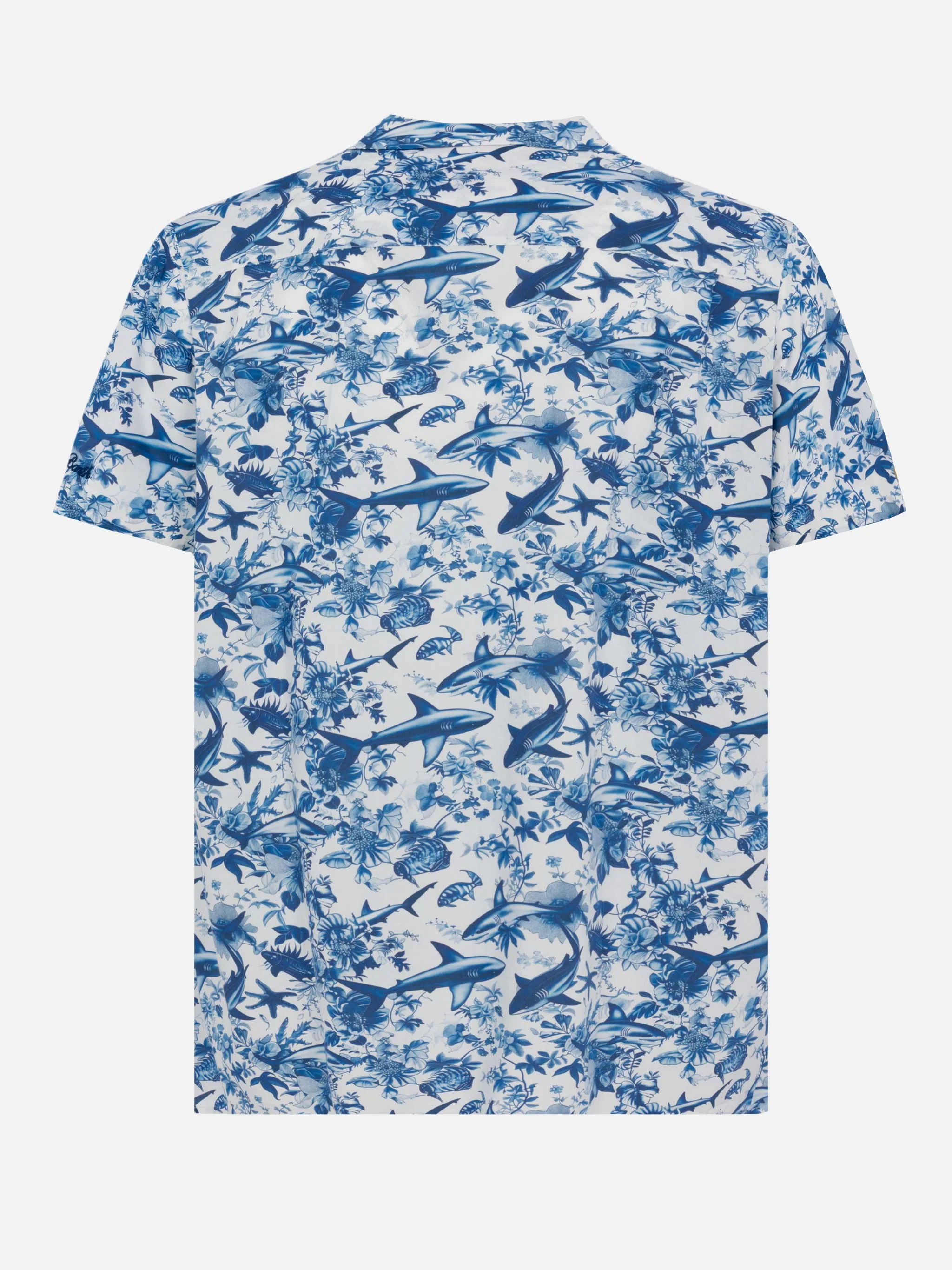 Kalea cotton shirt with shark print | AI CO-CREATED DESIGN BY RICKDICK - POWERED BY RED-EYE - Image 5