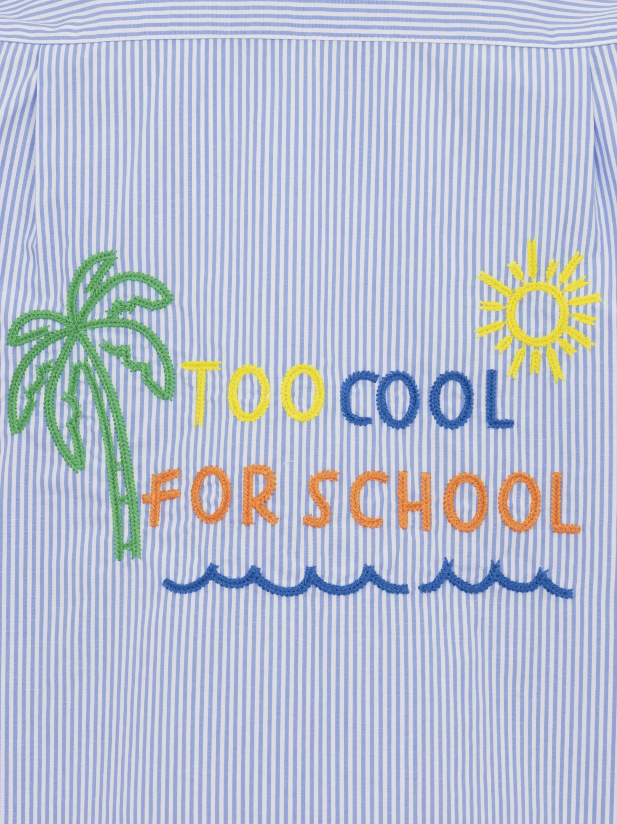 Kalea cotton shirt with Too Cool for School  embroidery - Image 3
