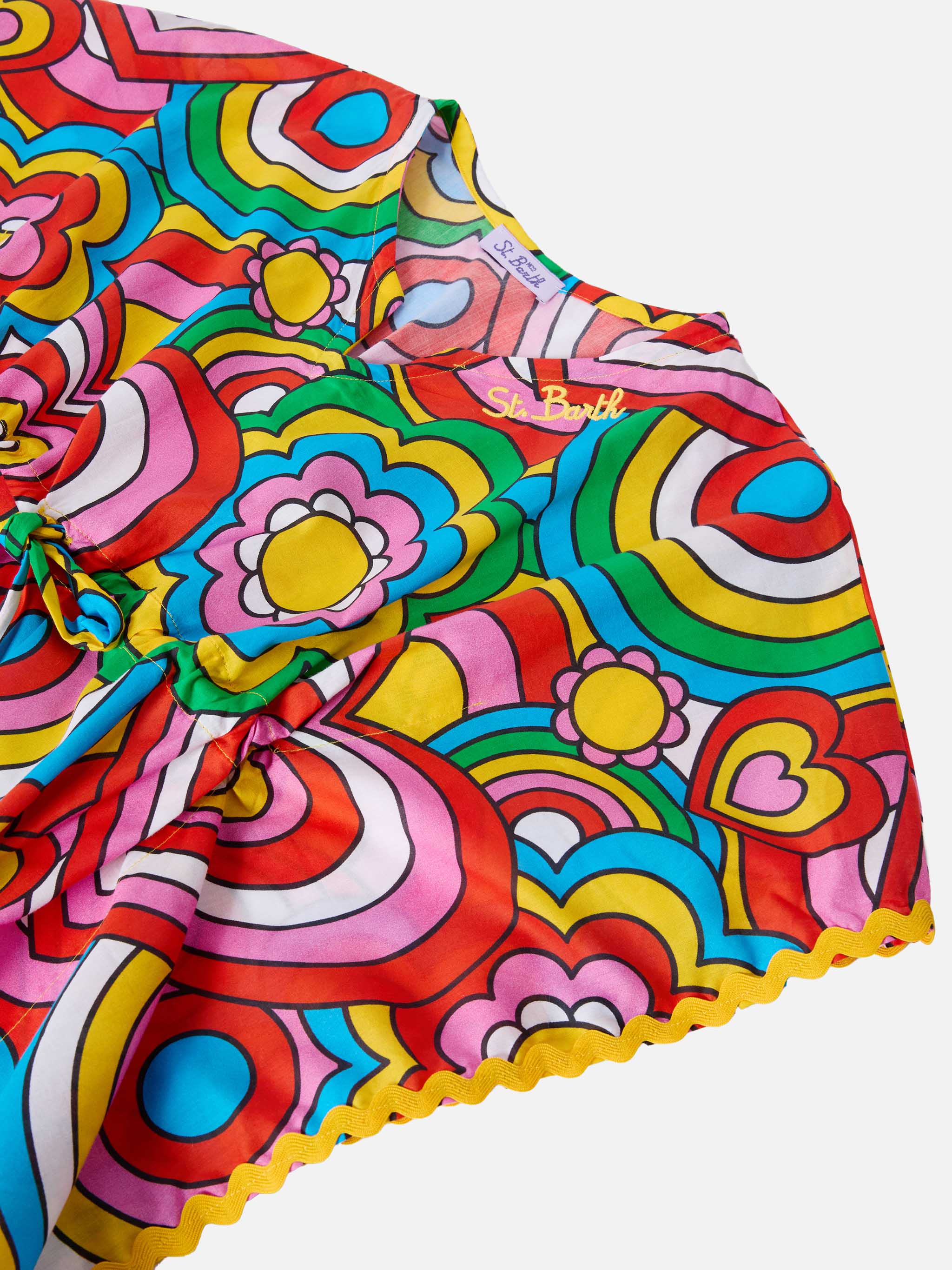 Kate poncho with crazy shapes print - Image 2