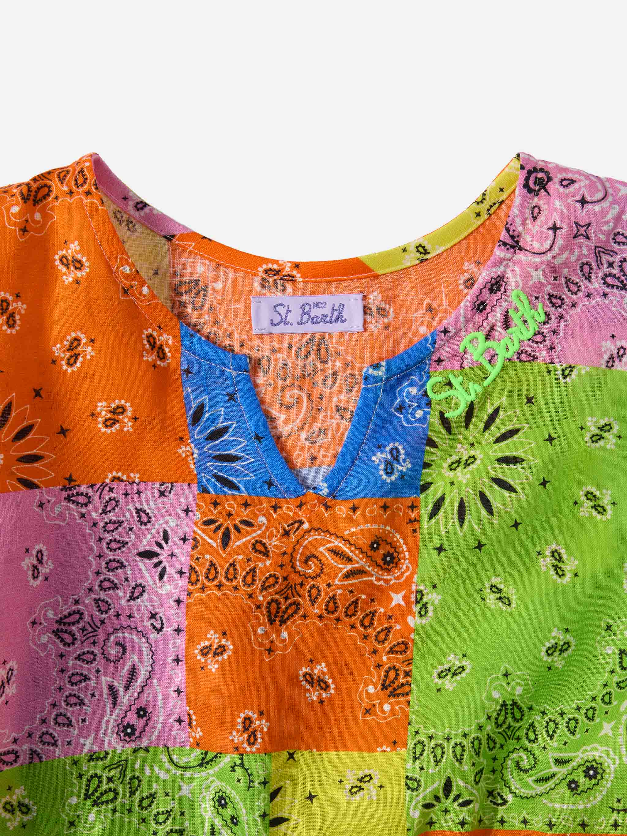 Kate poncho with multicolor bandana print - Image 2