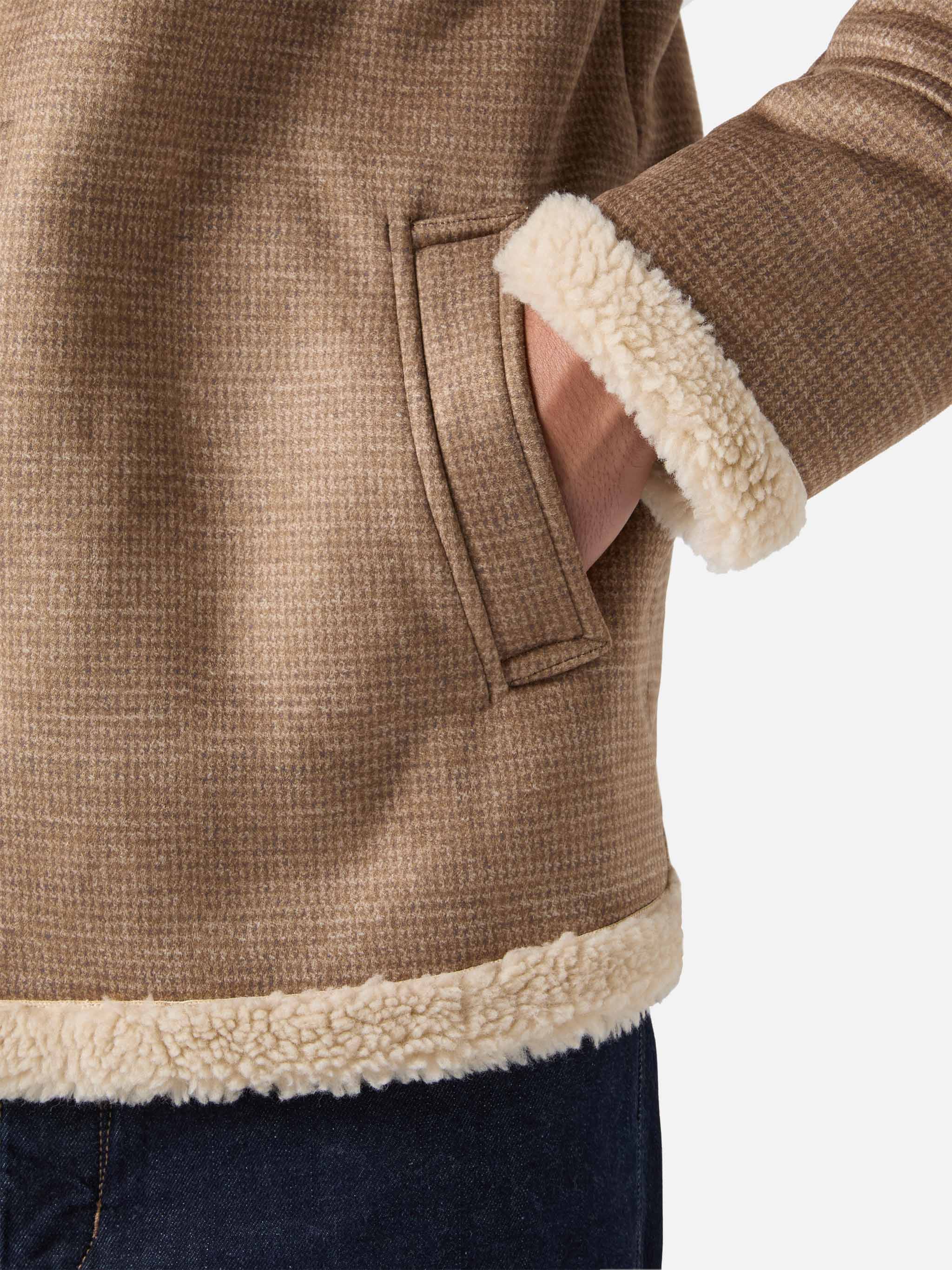 Kells pied de poule jacket with faux shearling collar - Image 5