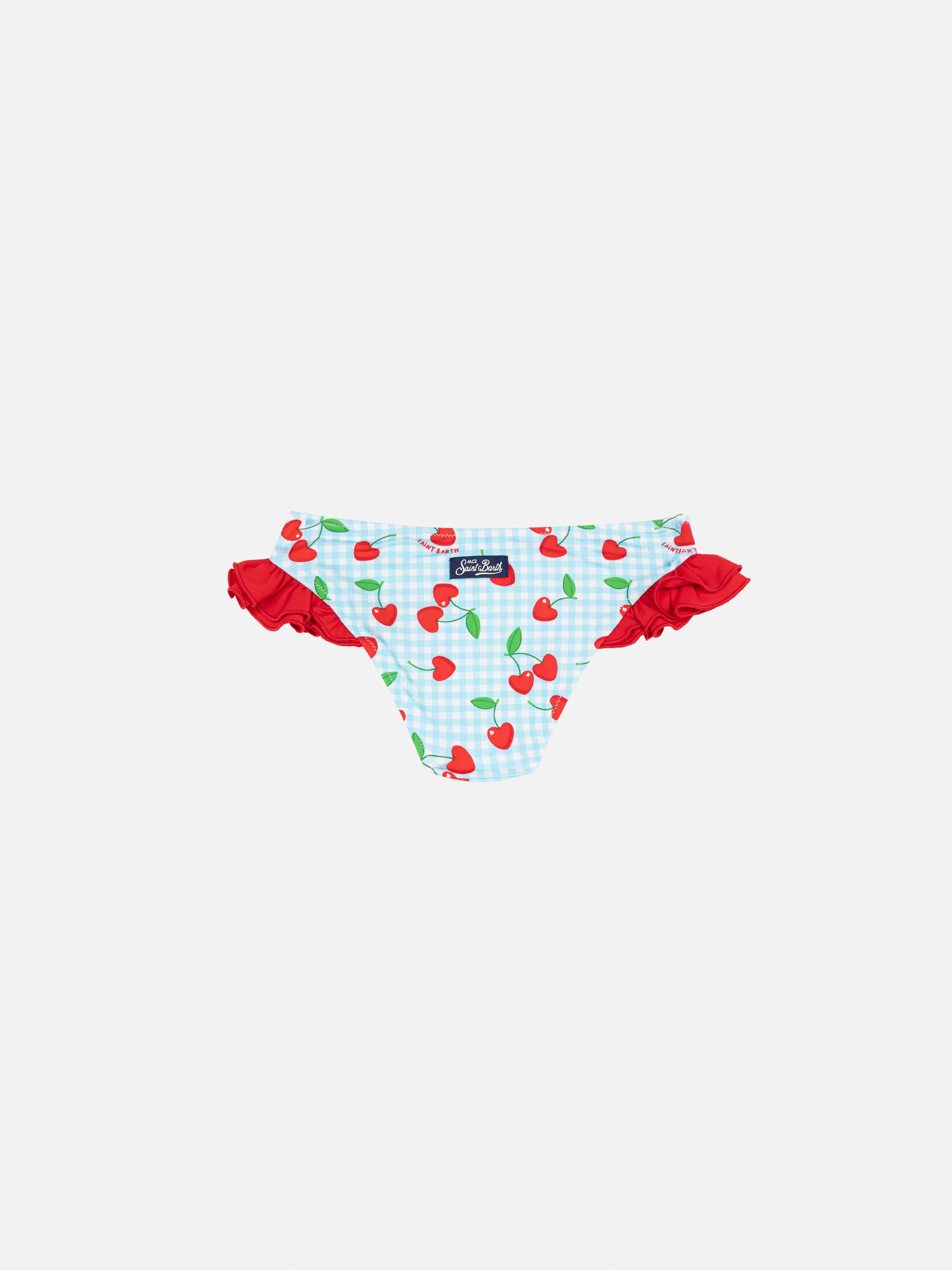 Kelly ruffled swim briefs with cherry and gingham print - Image 2