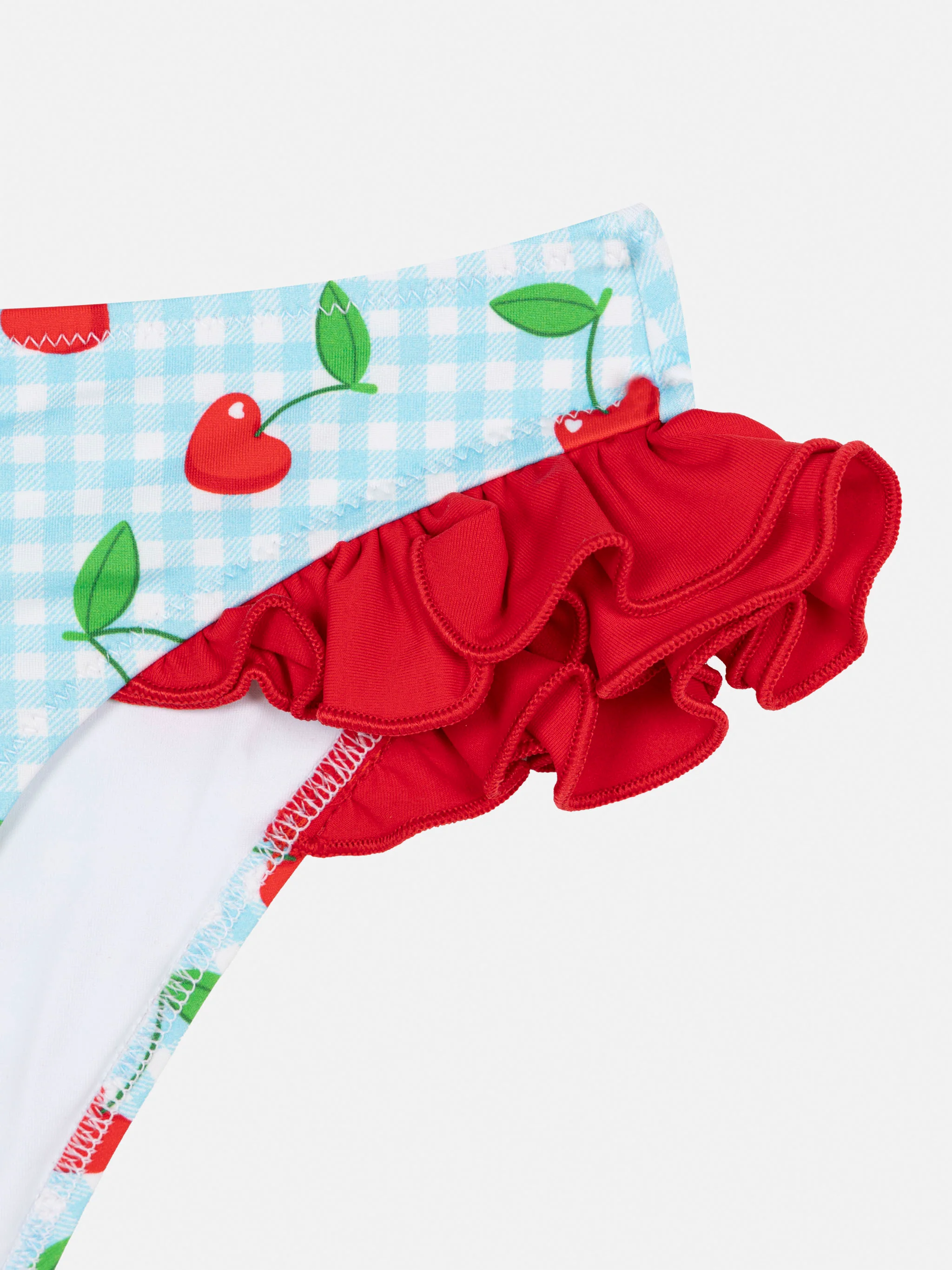 Kelly ruffled swim briefs with cherry and gingham print - Image 3