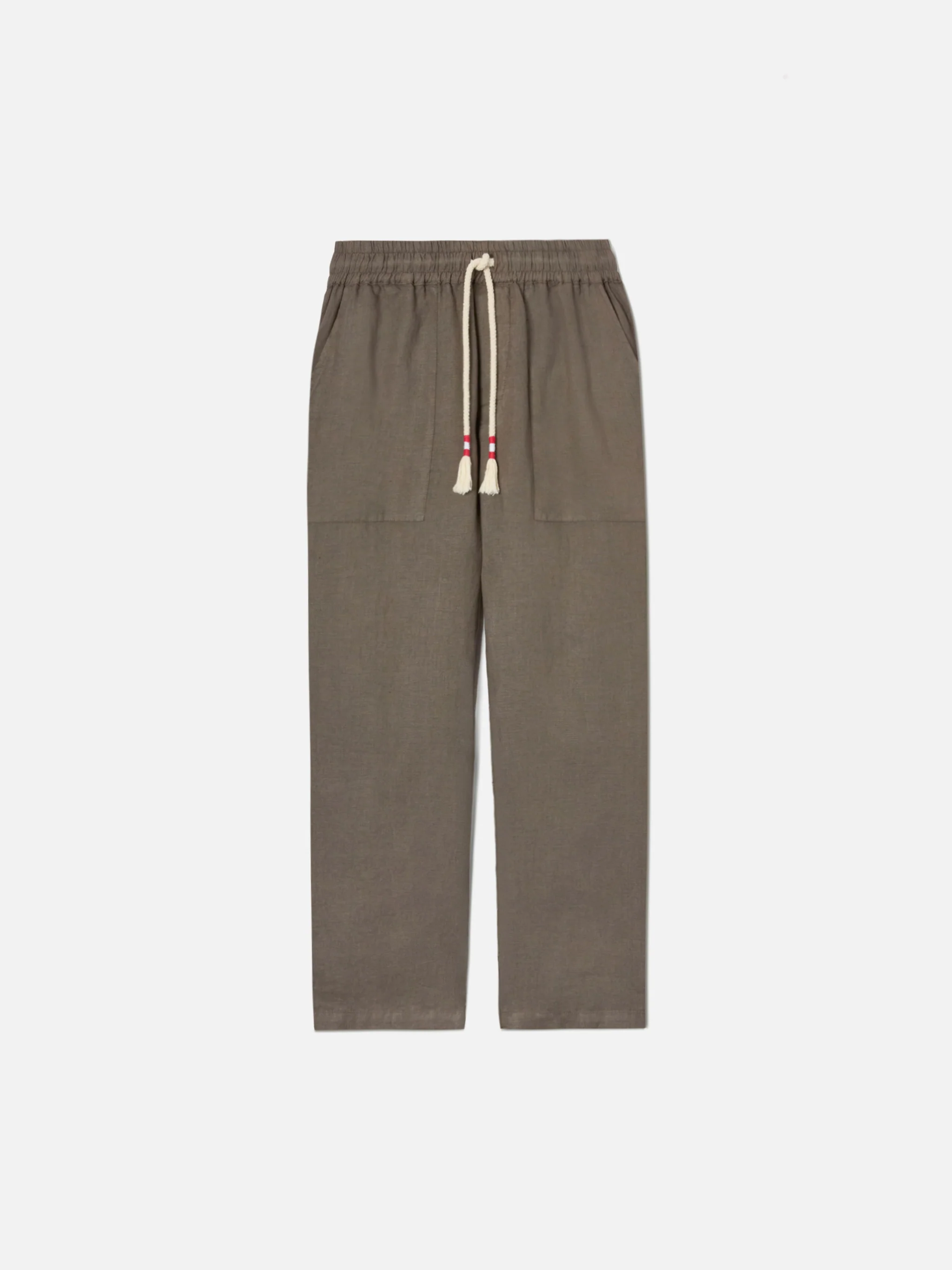 khaki Calais long pants in pure linen - Image 4