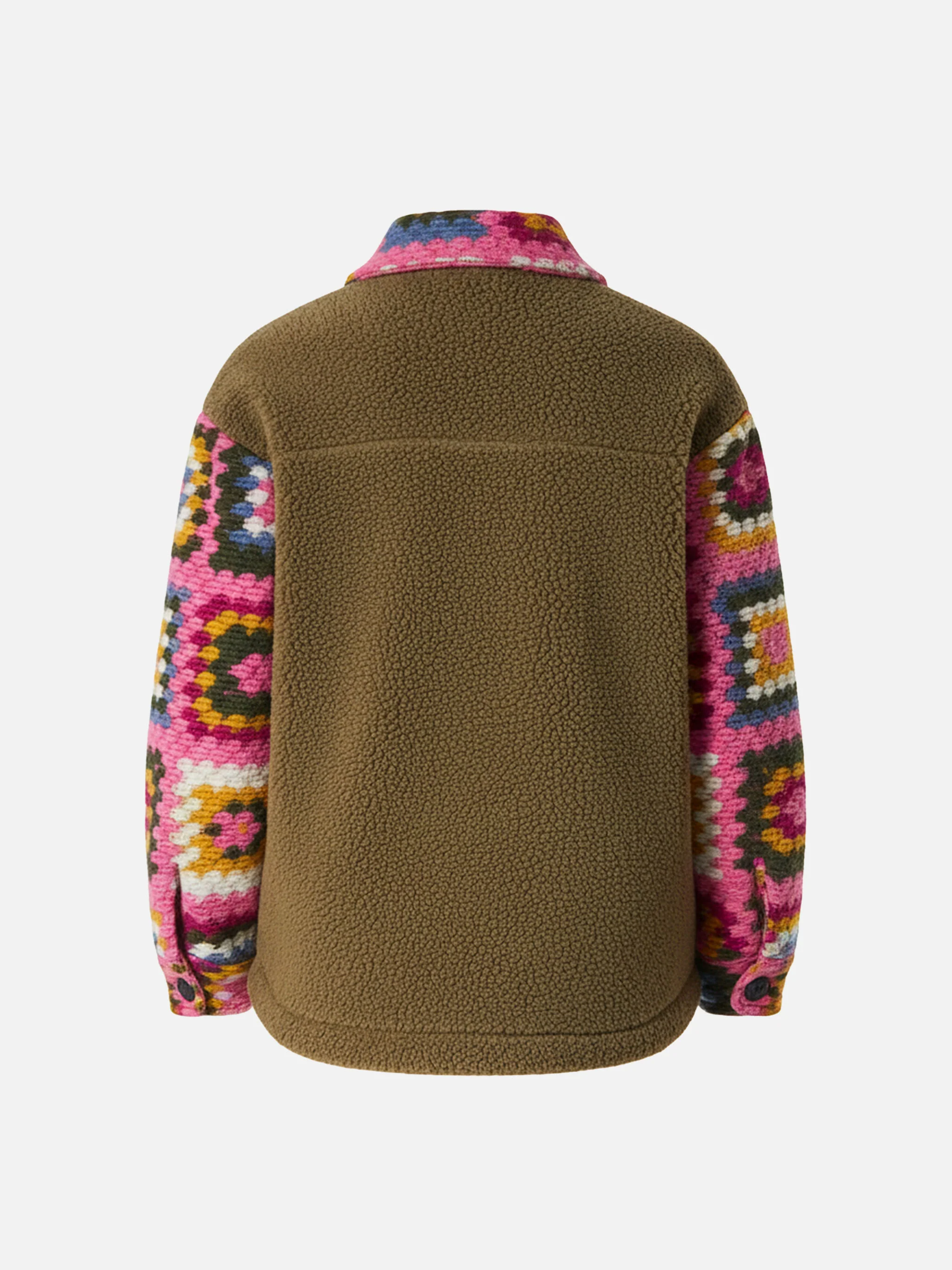 Elys Jr military green jacket with crochet sleeves - Image 2